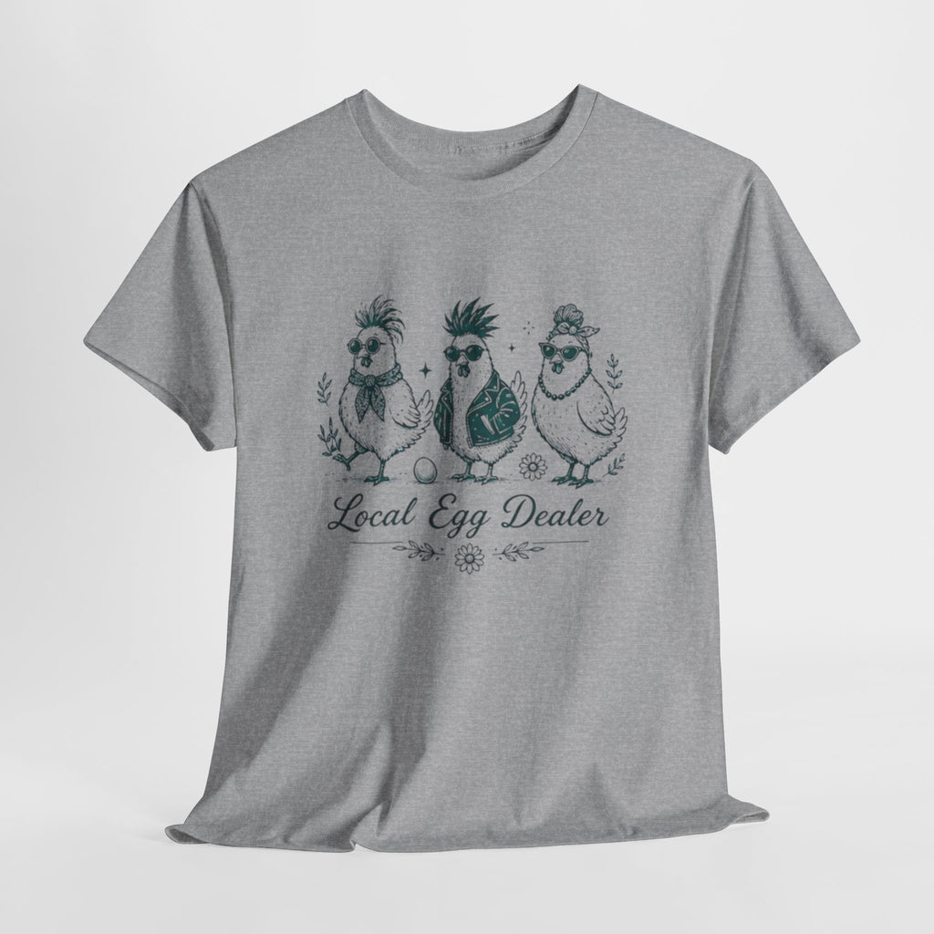 Local Egg Dealer T-Shirt | Funny Chicken Illustration Tee for Farm Lovers