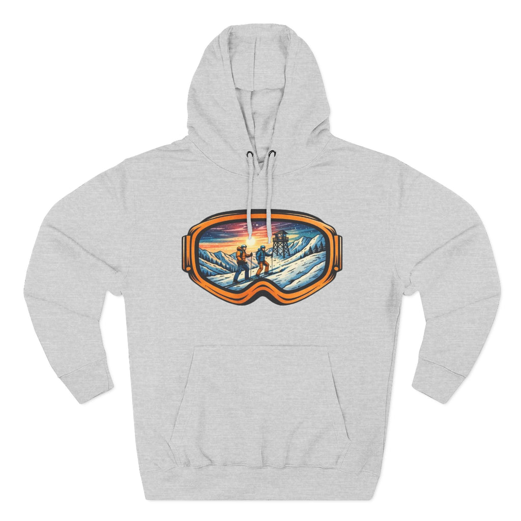 Ski Goggles Graphic Hoodie | Sunset Mountain Ski Fleece Pullover