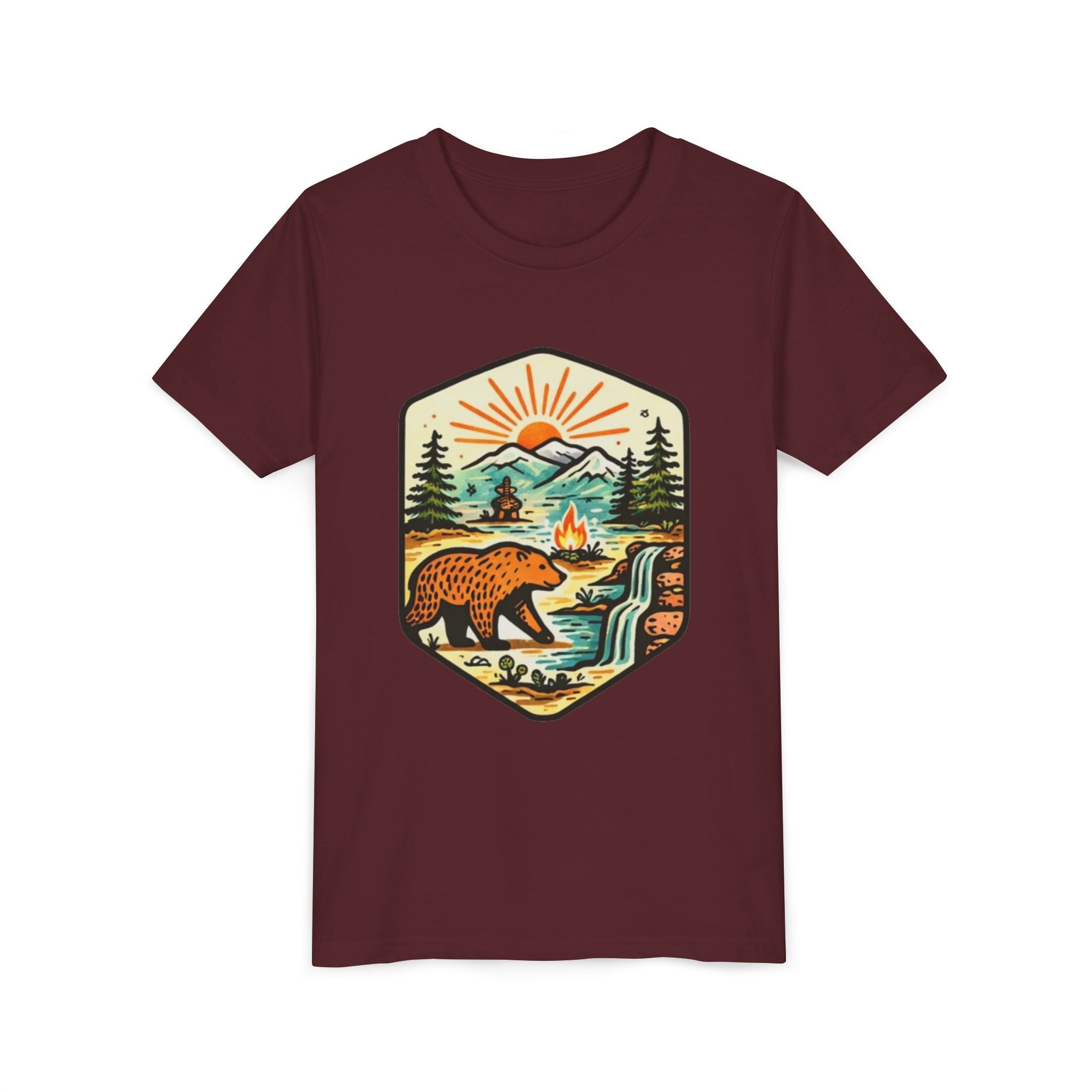 Youth Tee | Bear Camping Adventure Graphic Shirt