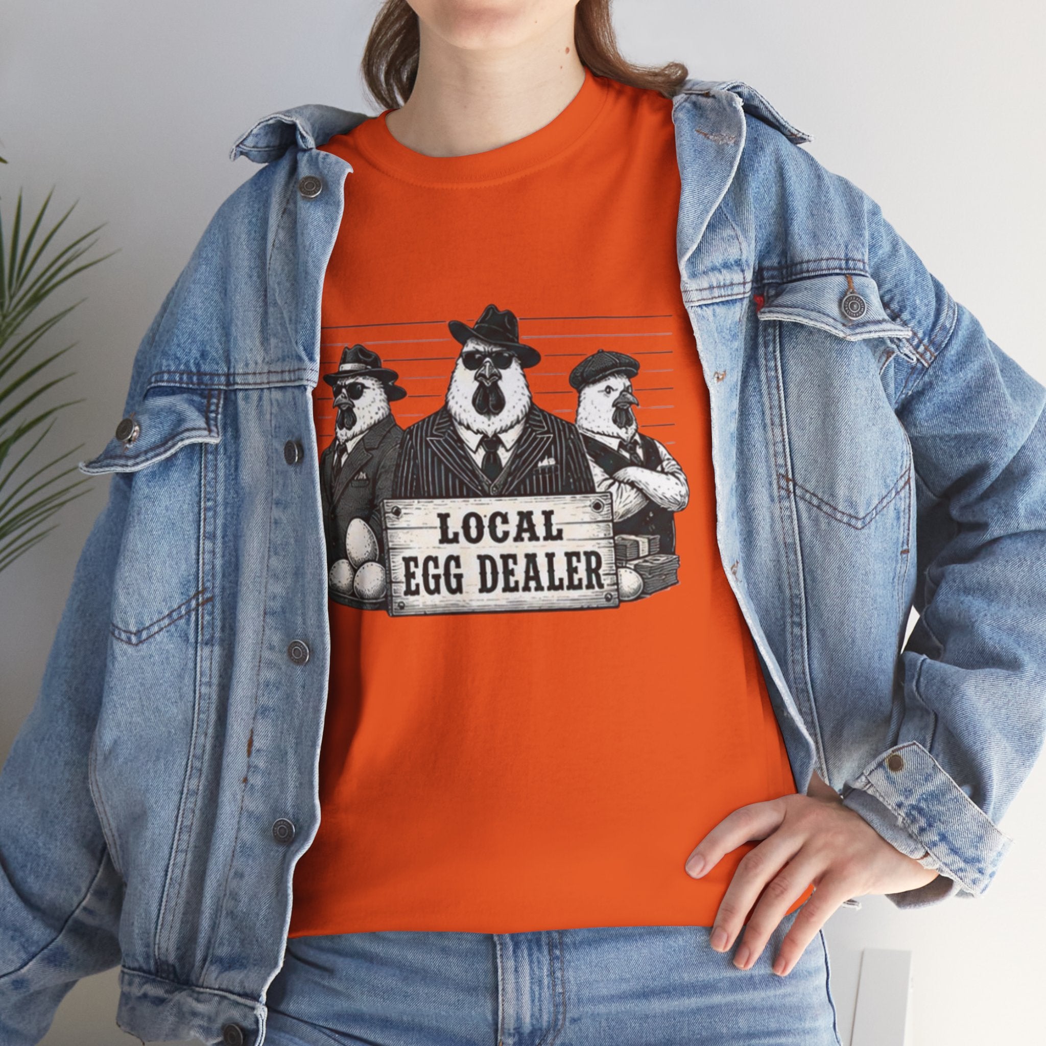 Local Egg Dealer T-Shirt | Funny Farm Mugshot Chicken & Egg Farmer Tee