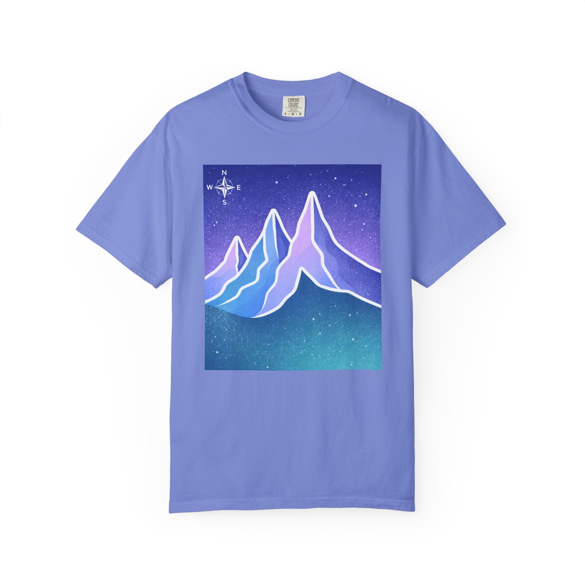 Mountain Night T-Shirt | Neon Retro Mountain Landscape Tee