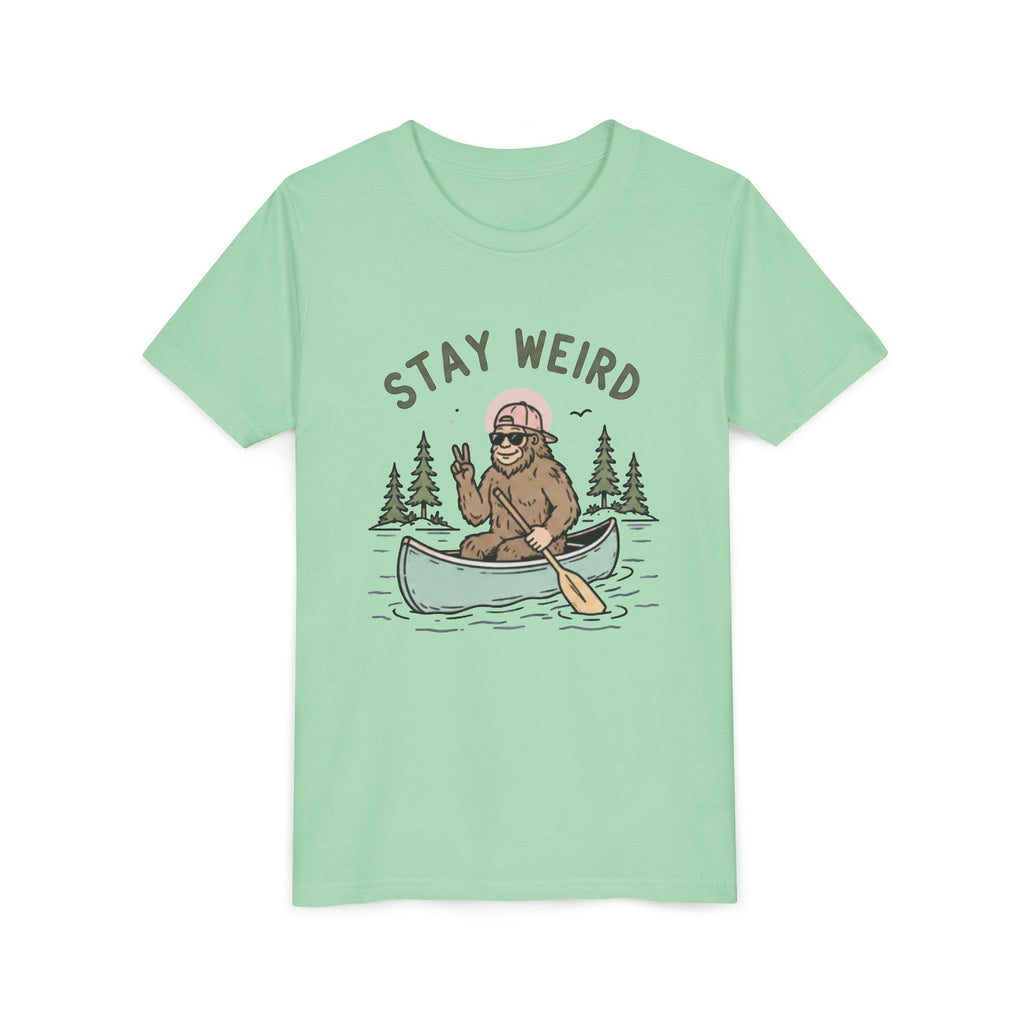 Youth T-Shirt | "Stay Weird" Canoe Bigfoot Graphic Tee