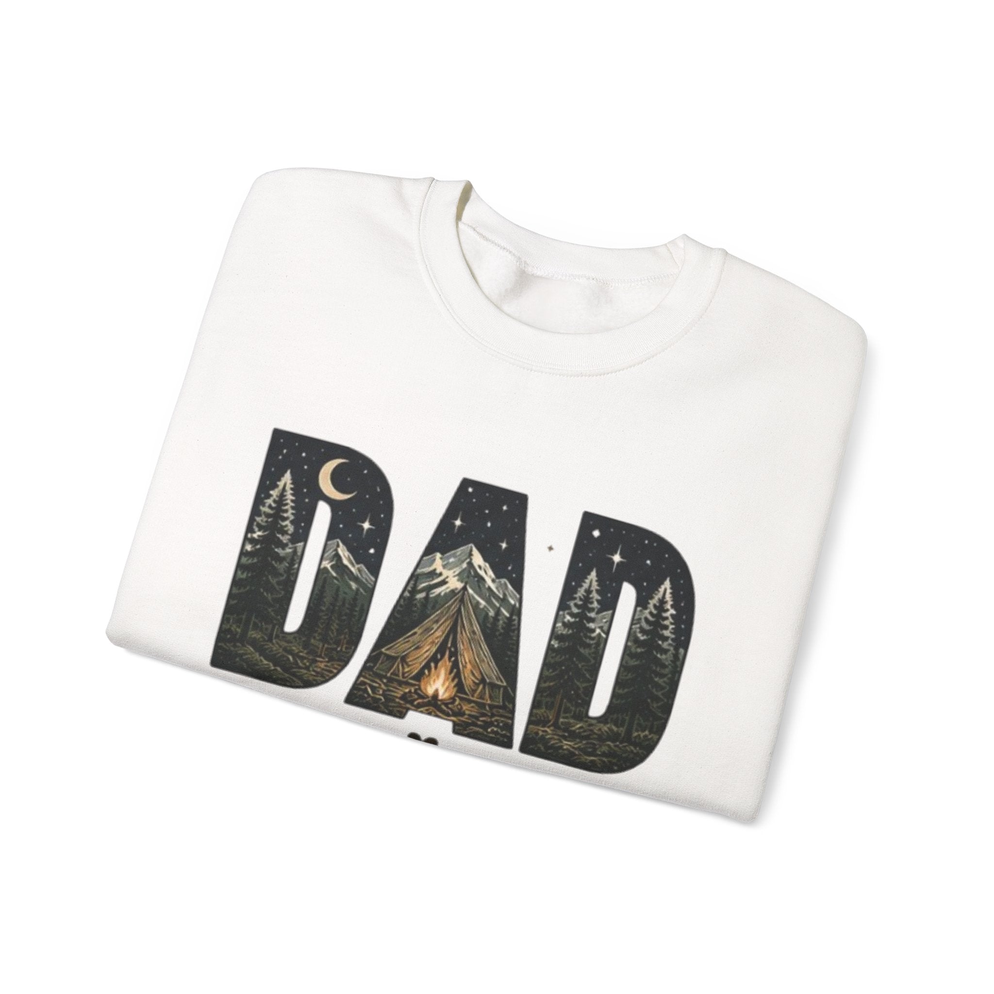 Dad Camping Crewneck Sweatshirt | Rustic Campfire & Mountain Outdoor Dad Gift