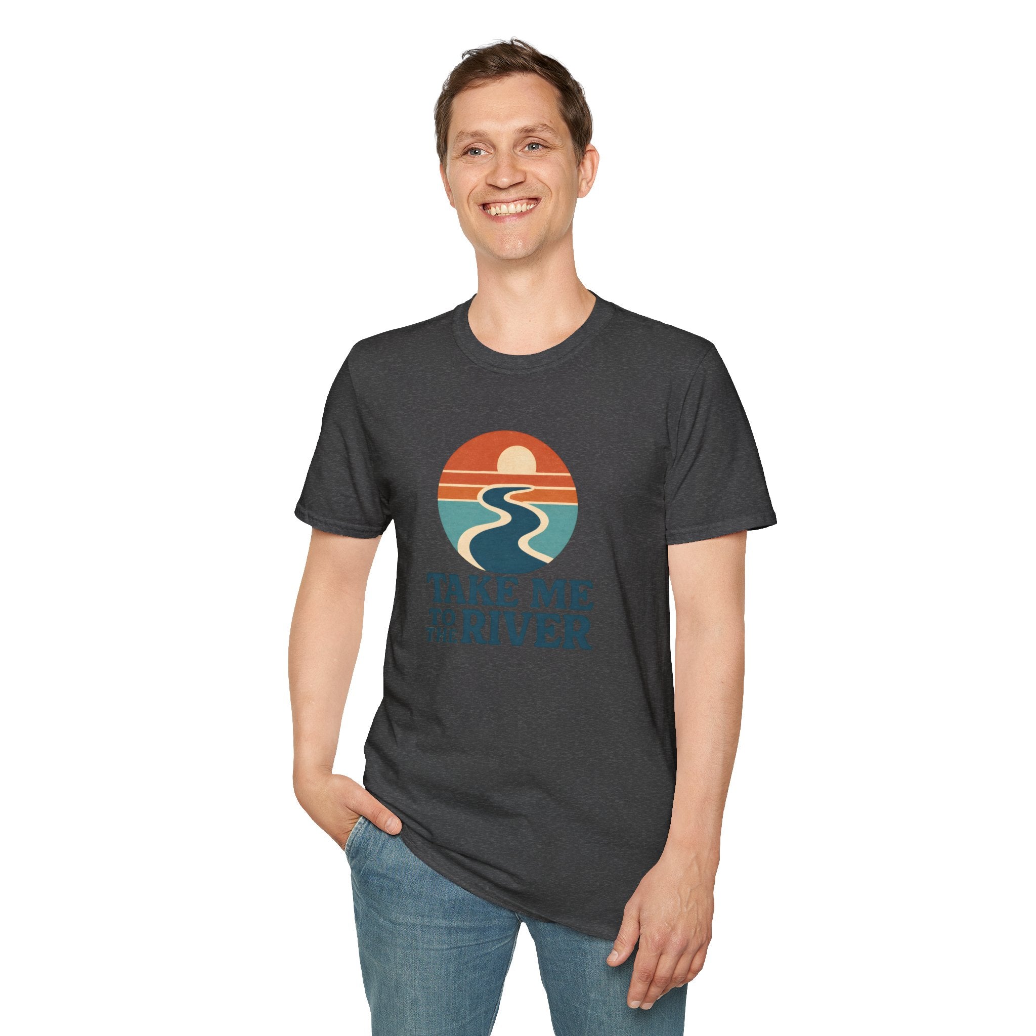 Sunset River Graphic T-Shirt | Scenic Nature Tee for Outdoor Lovers