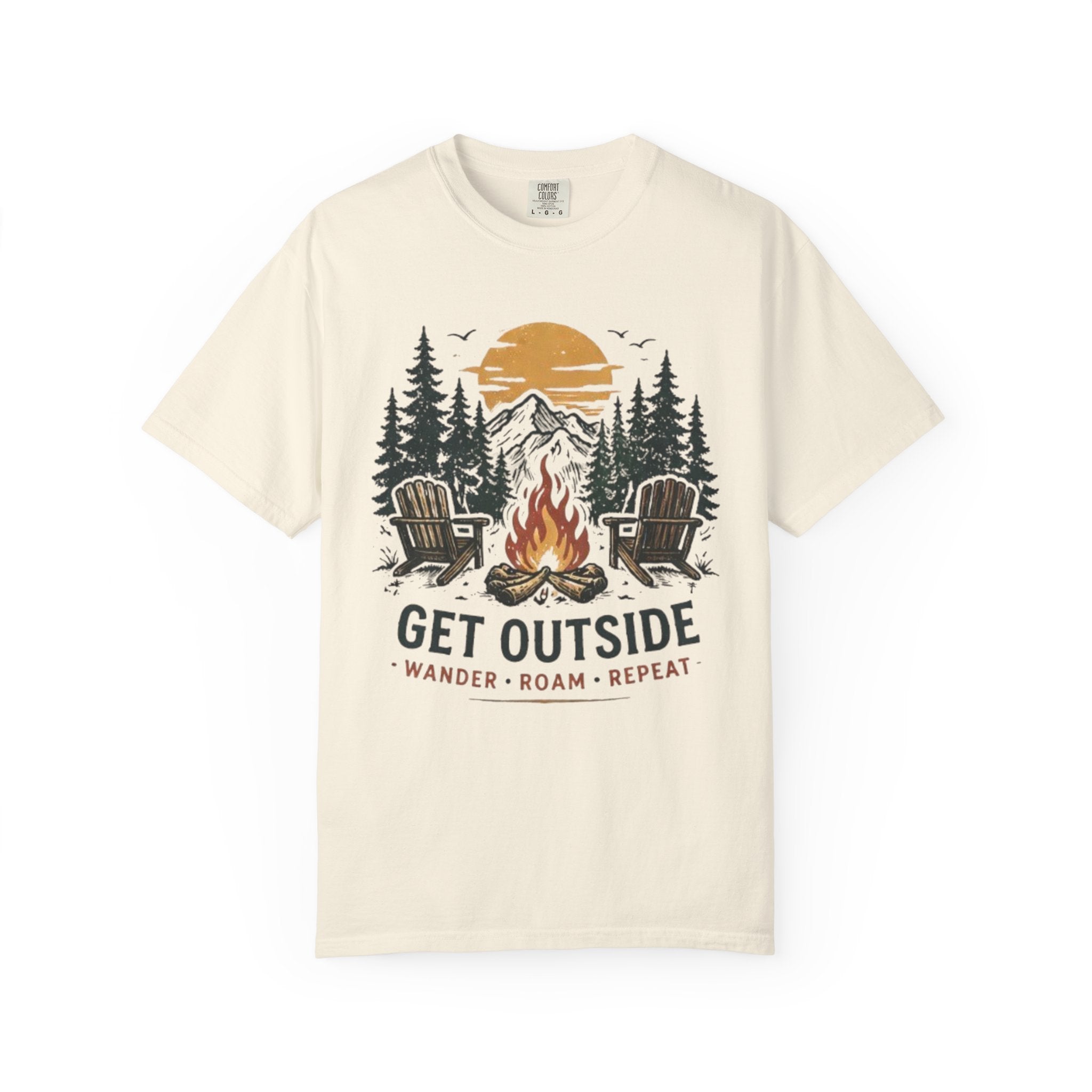 Get Outside Campfire T-Shirt | Outdoor Adventure Graphic Tee