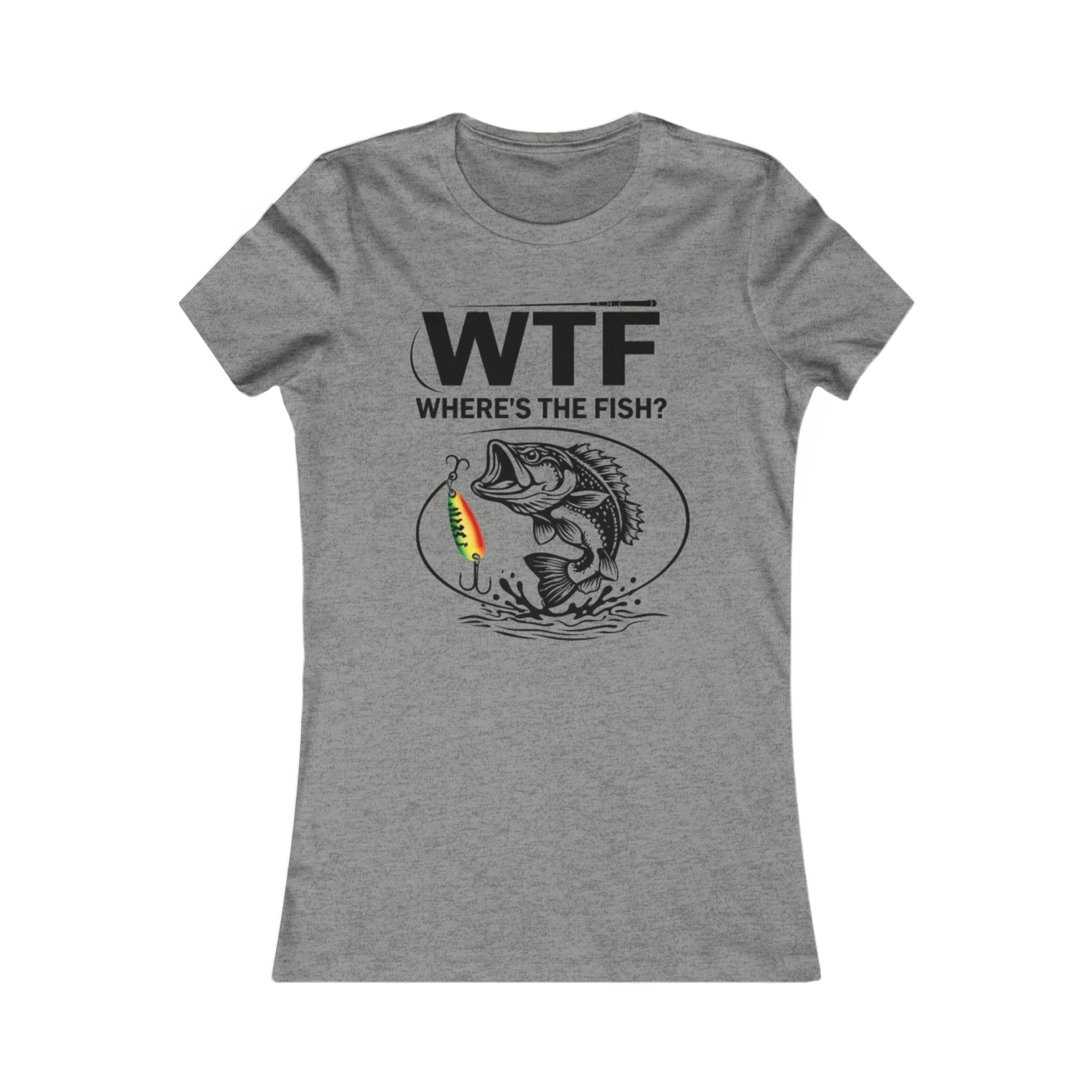 WTF Where's The Fish? Women's Fishing Graphic Tee | Funny Bass Angler Shirt