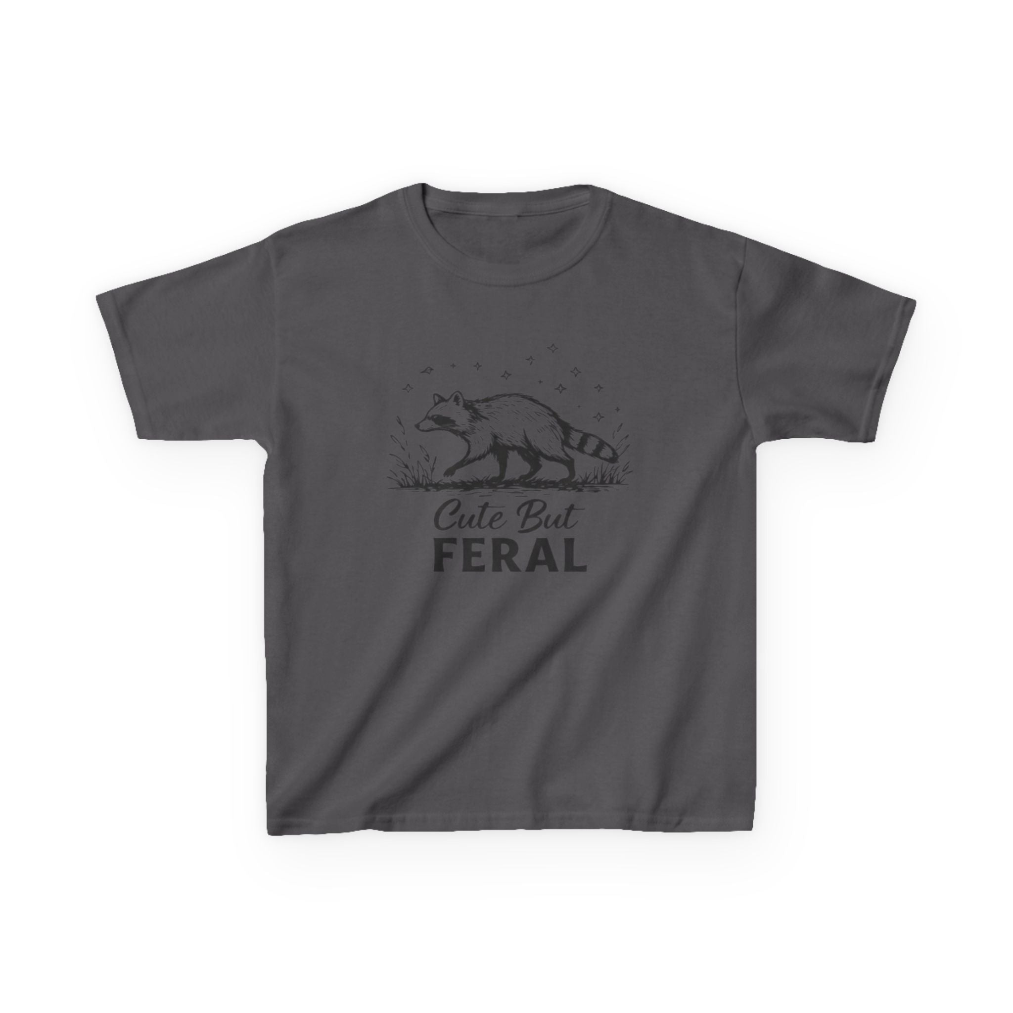 Kids Tee | Cute But Feral Raccoon Graphic