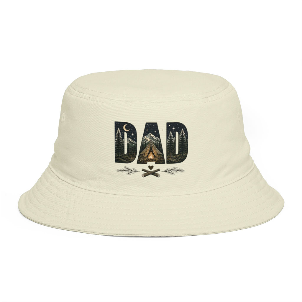 Dad Camping Bucket Hat | Outdoor Tent & Campfire Design