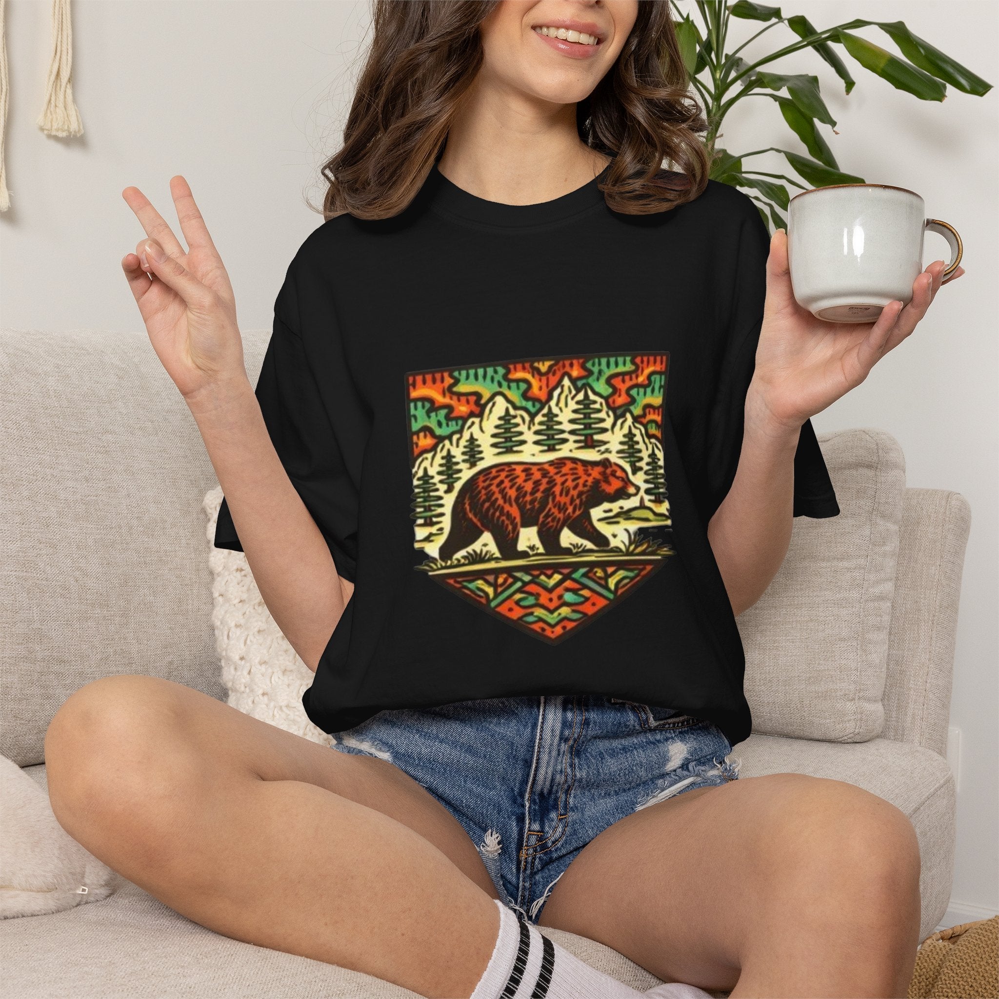 Bear Crest T-Shirt | Vintage Forest Adventure Graphic