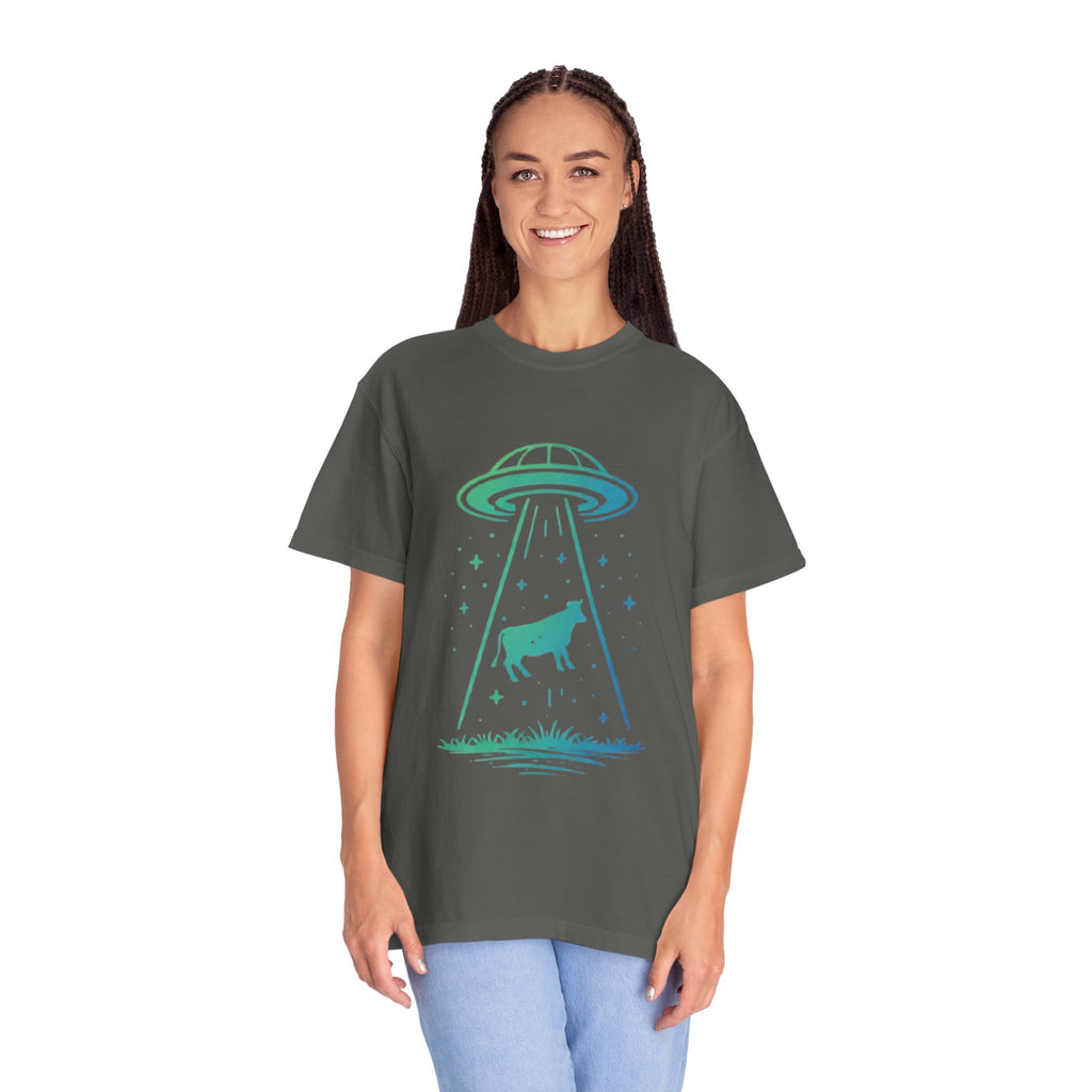 Cow Abduction UFO T-Shirt | Alien Cow Beam Graphic Tee