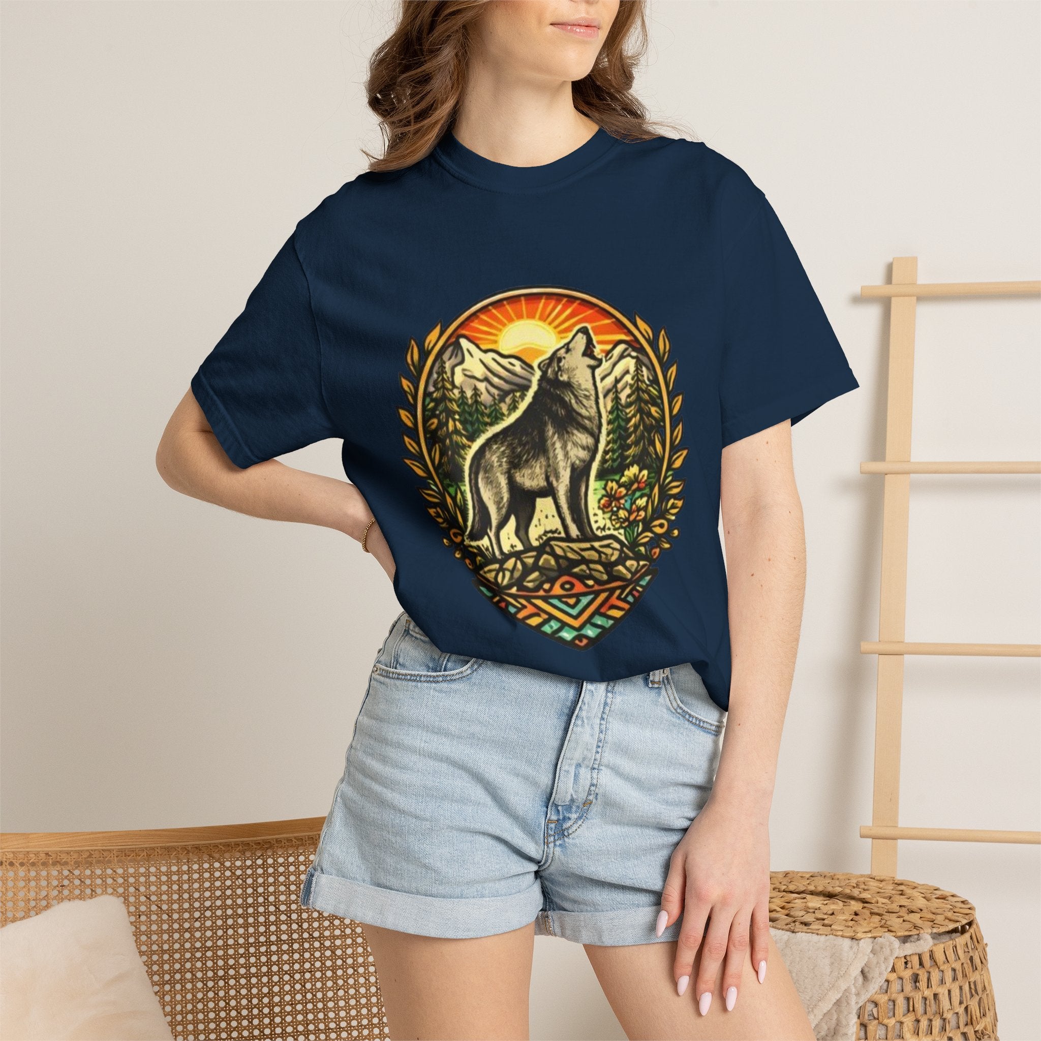 Wolf Howl Mountain T-Shirt | Vintage Nature Graphic Tee