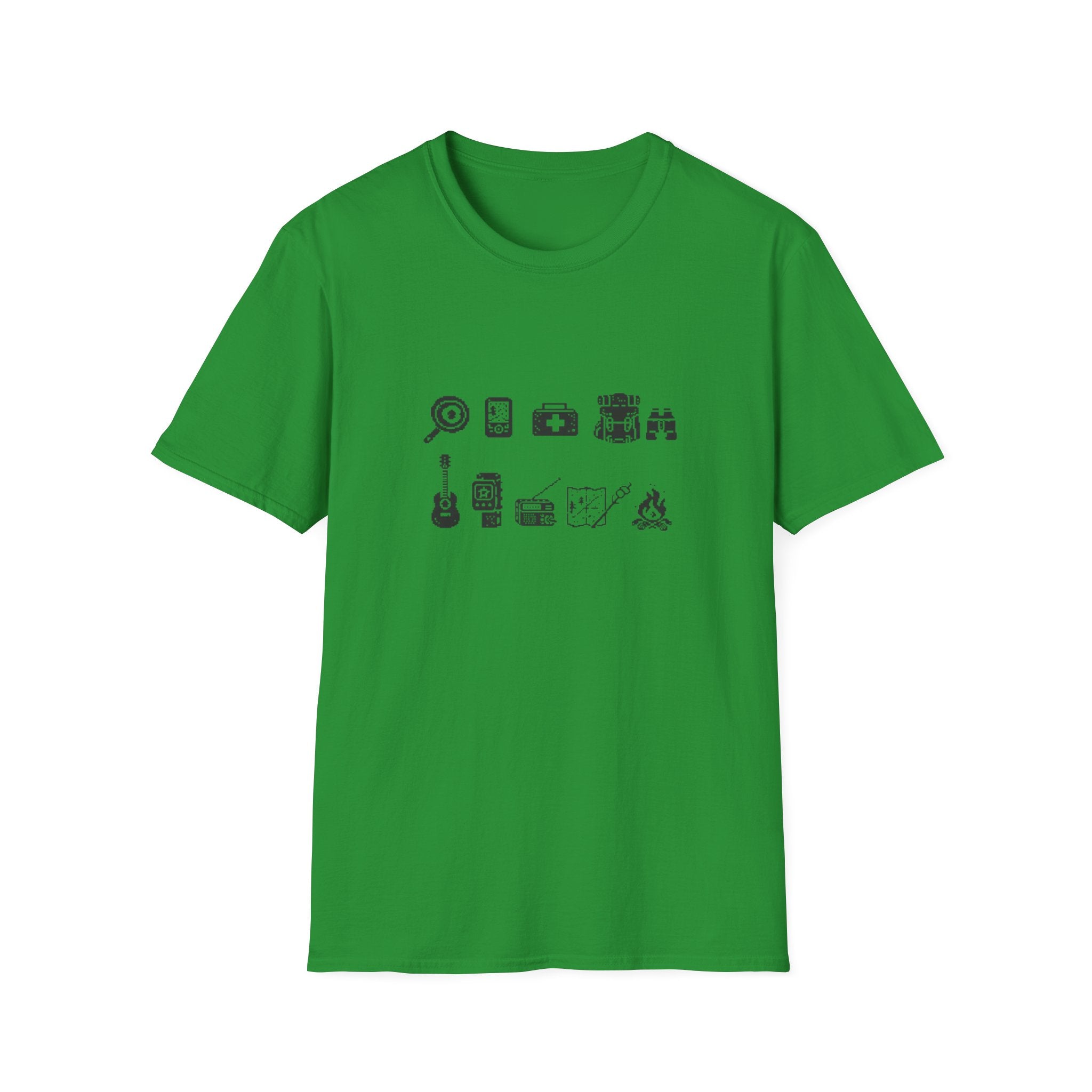 T-Shirt | Minimal Camping Gear Icons Graphic Tee | Camping Kit Tee