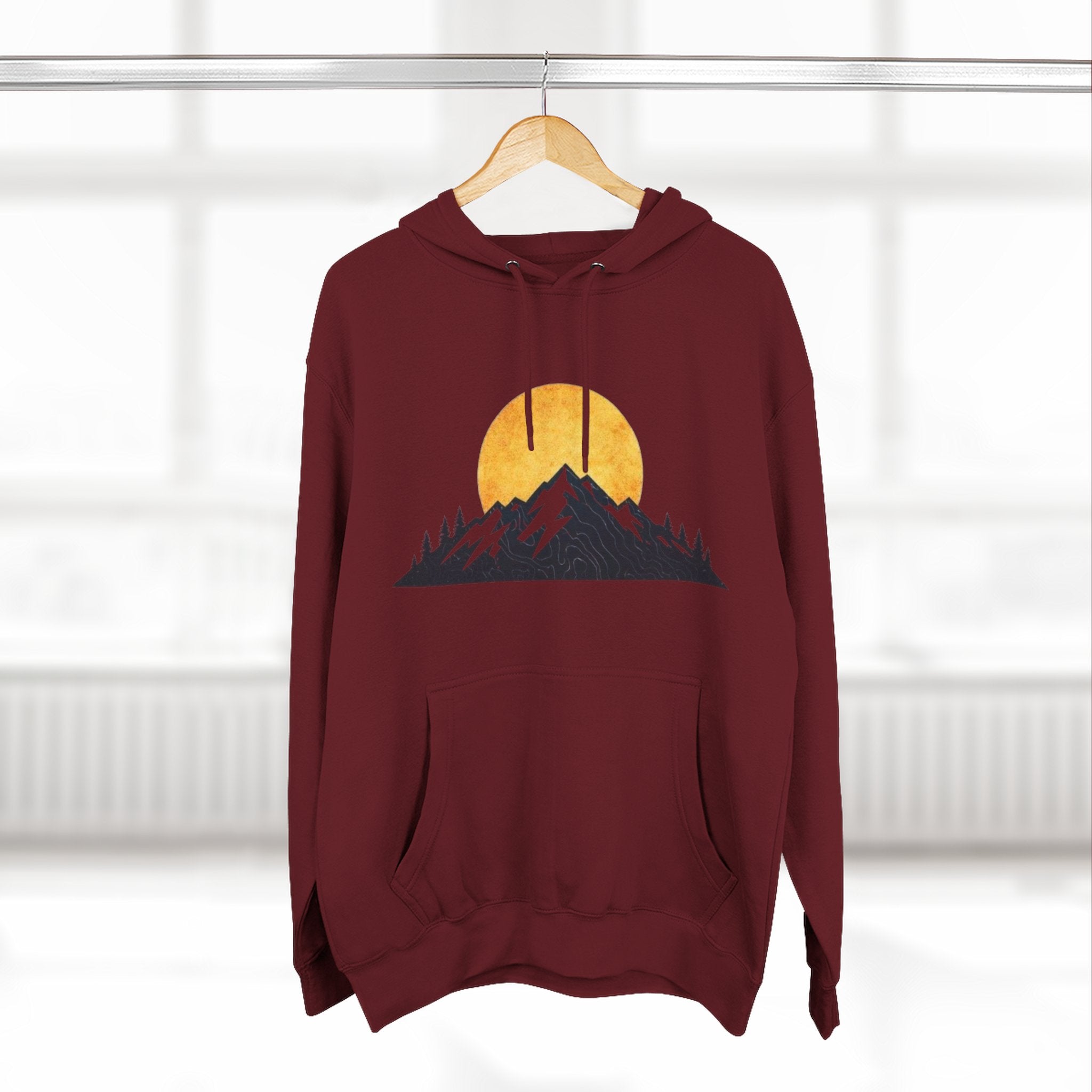 Sunset Mountain Hoodie | Minimal Outdoor Graphic Pullover