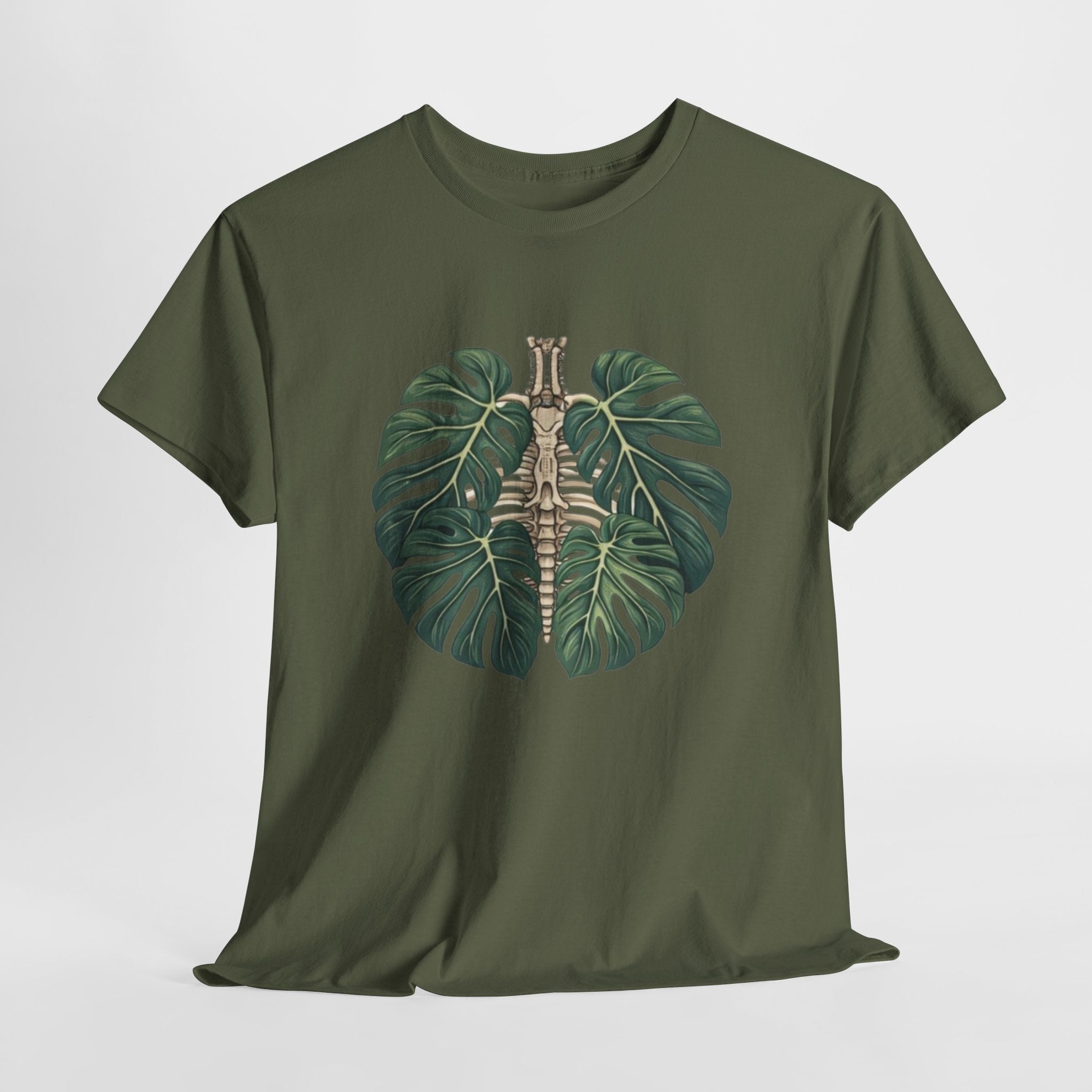 T-Shirt | Tropical Monstera with Brass Skull Botanical Graphic