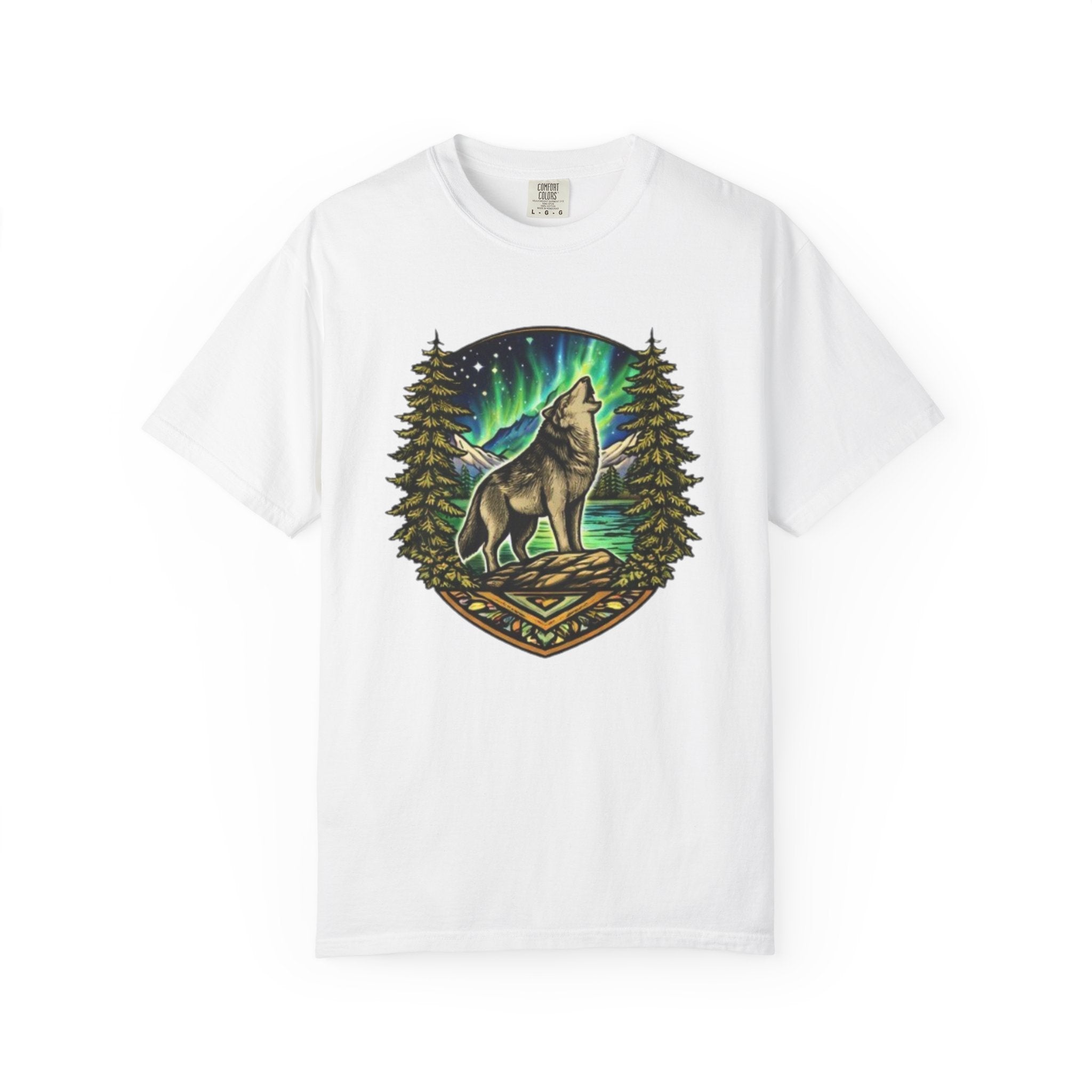 Wolf Howl T-Shirt | Northern Lights Forest Graphic Tee