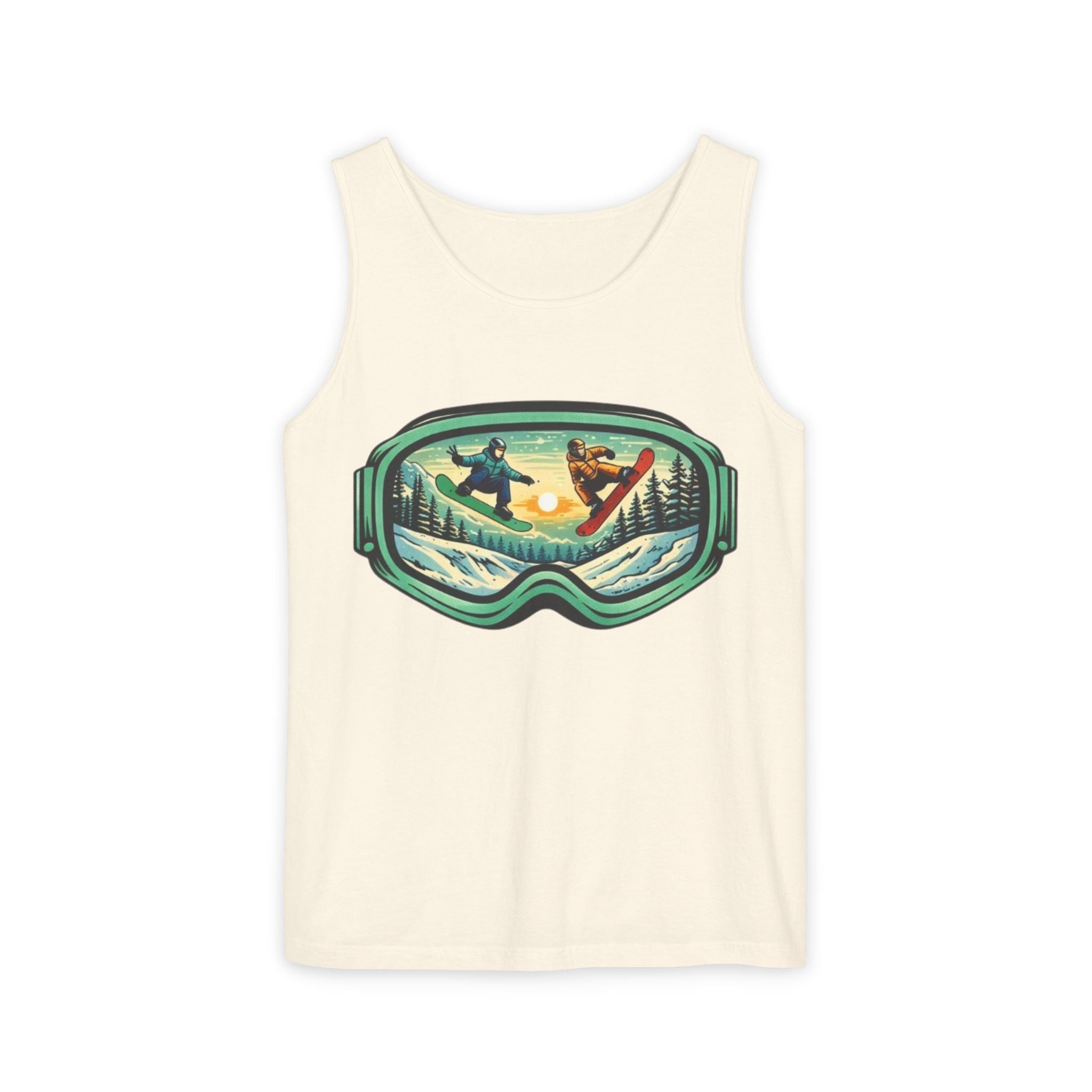 Snowboarding Mountain Goggles Tank Top