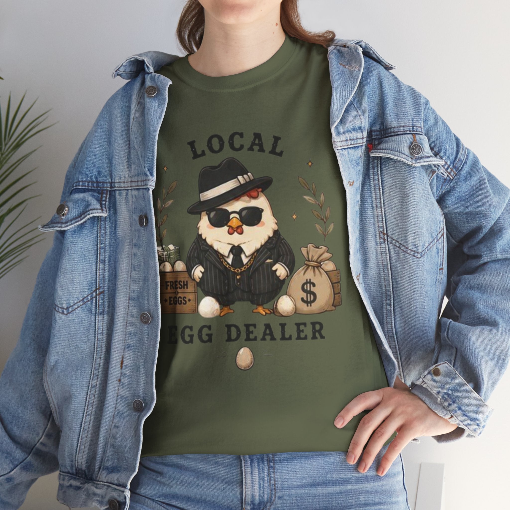 Egg Dealer T-Shirt | Funny Chicken Mobster Graphic Tee