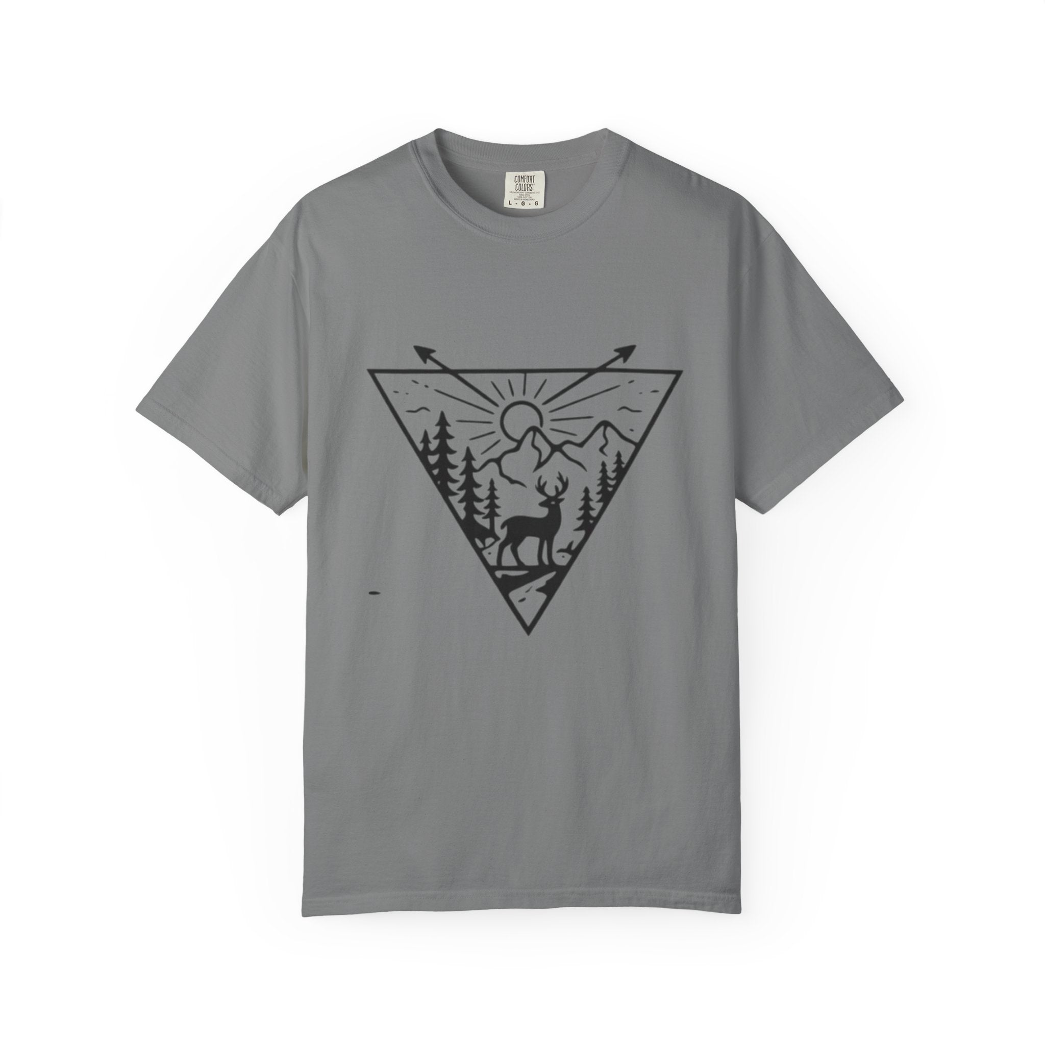 Adventure Deer Mountain T-Shirt | Outdoor Nature Triangle Design