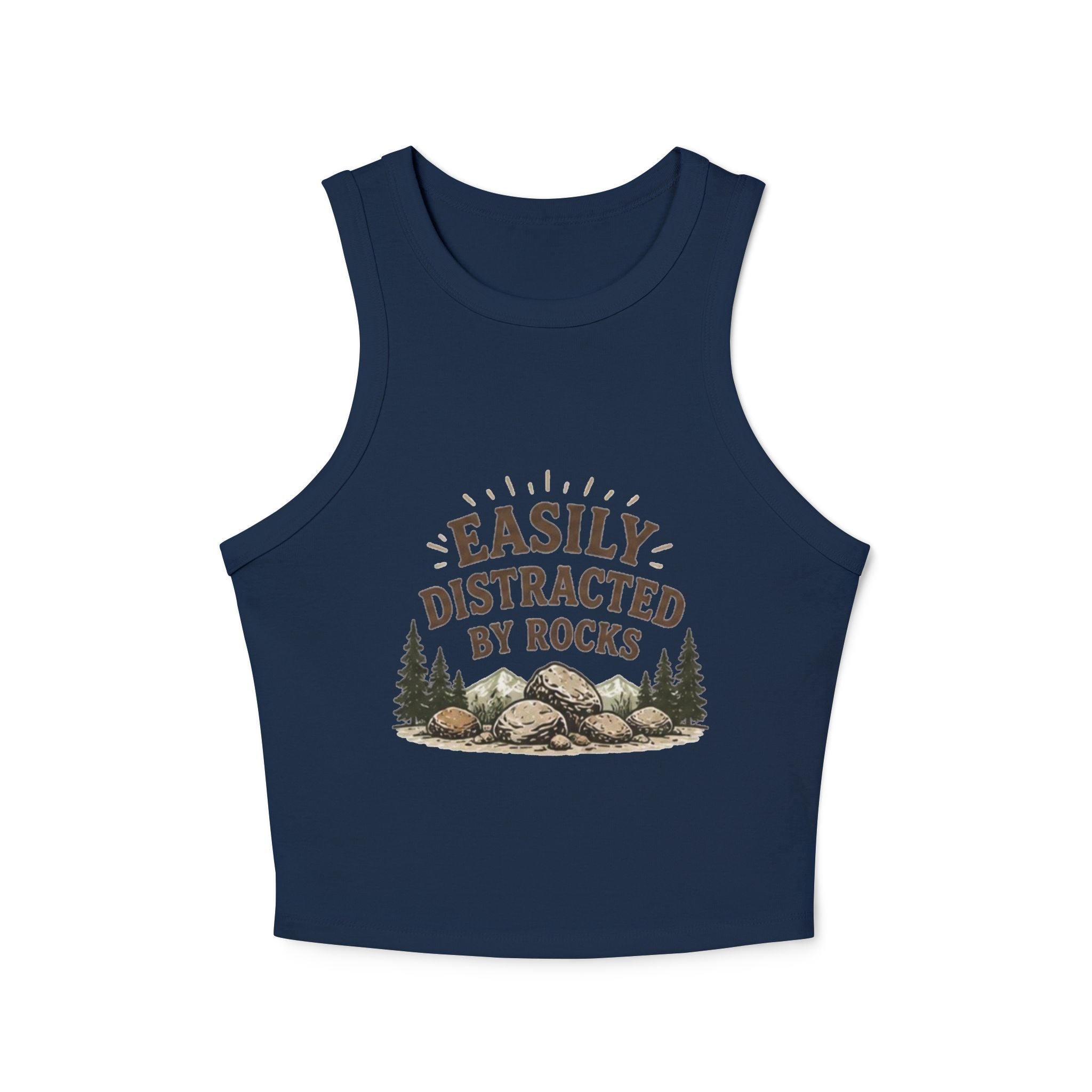 Easily Distracted by Rocks Racer Tank Top