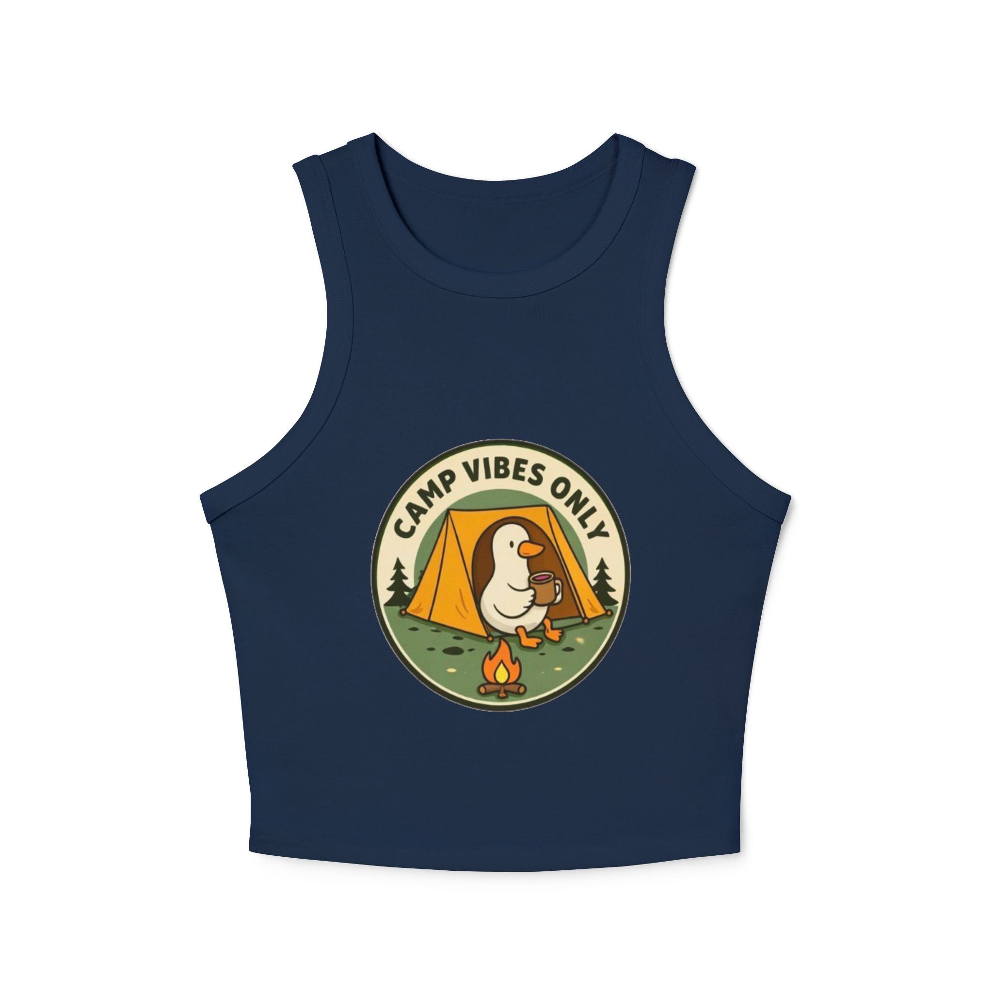 Camp Vibes Only Ducky Racer Tank | Womens Camping Graphic Tank Top