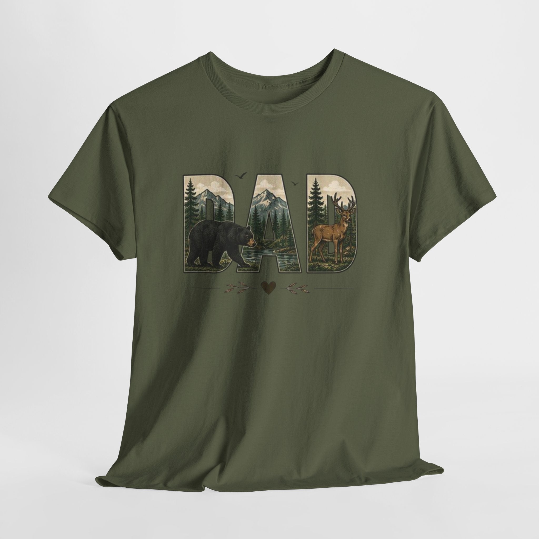 Dad Woodland Bear Graphic Tee | Fathers Day Outdoor Camping Shirt
