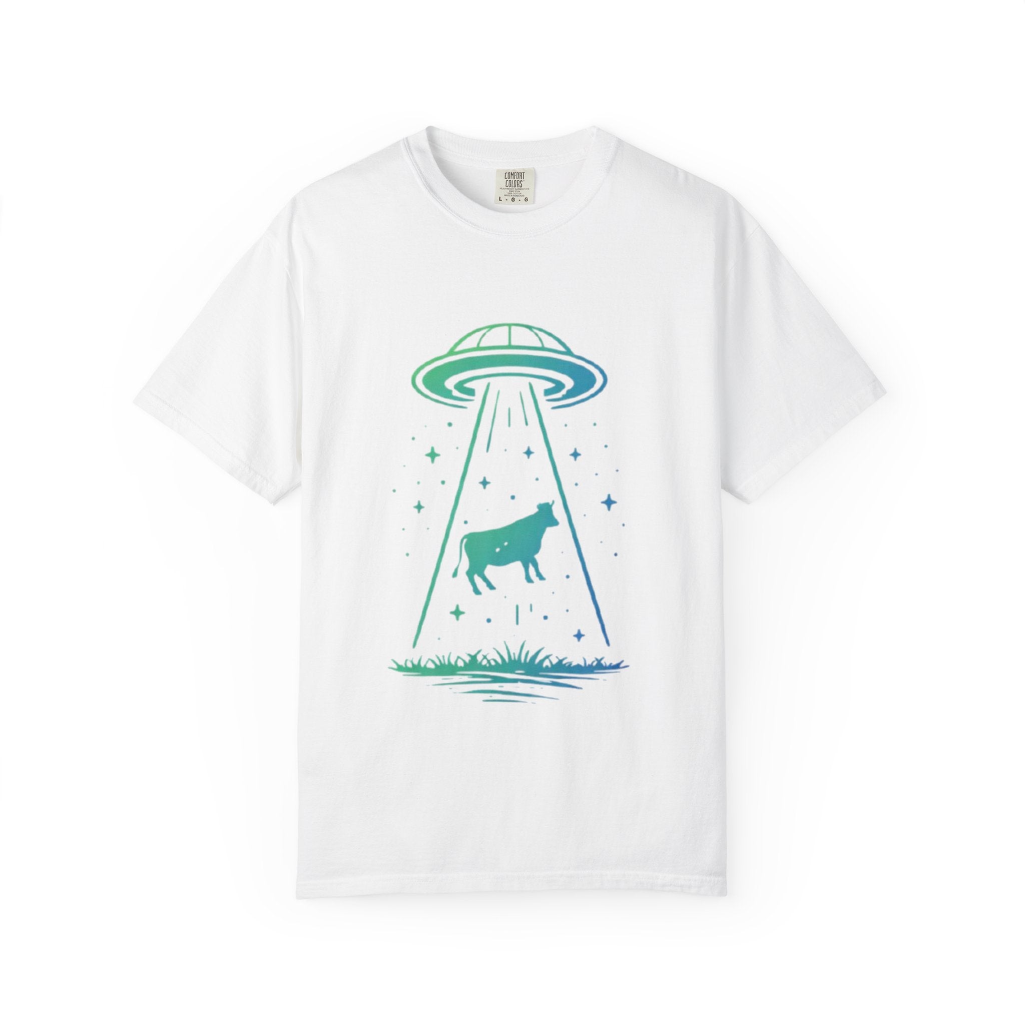 Cow Abduction UFO T-Shirt | Alien Cow Beam Graphic Tee