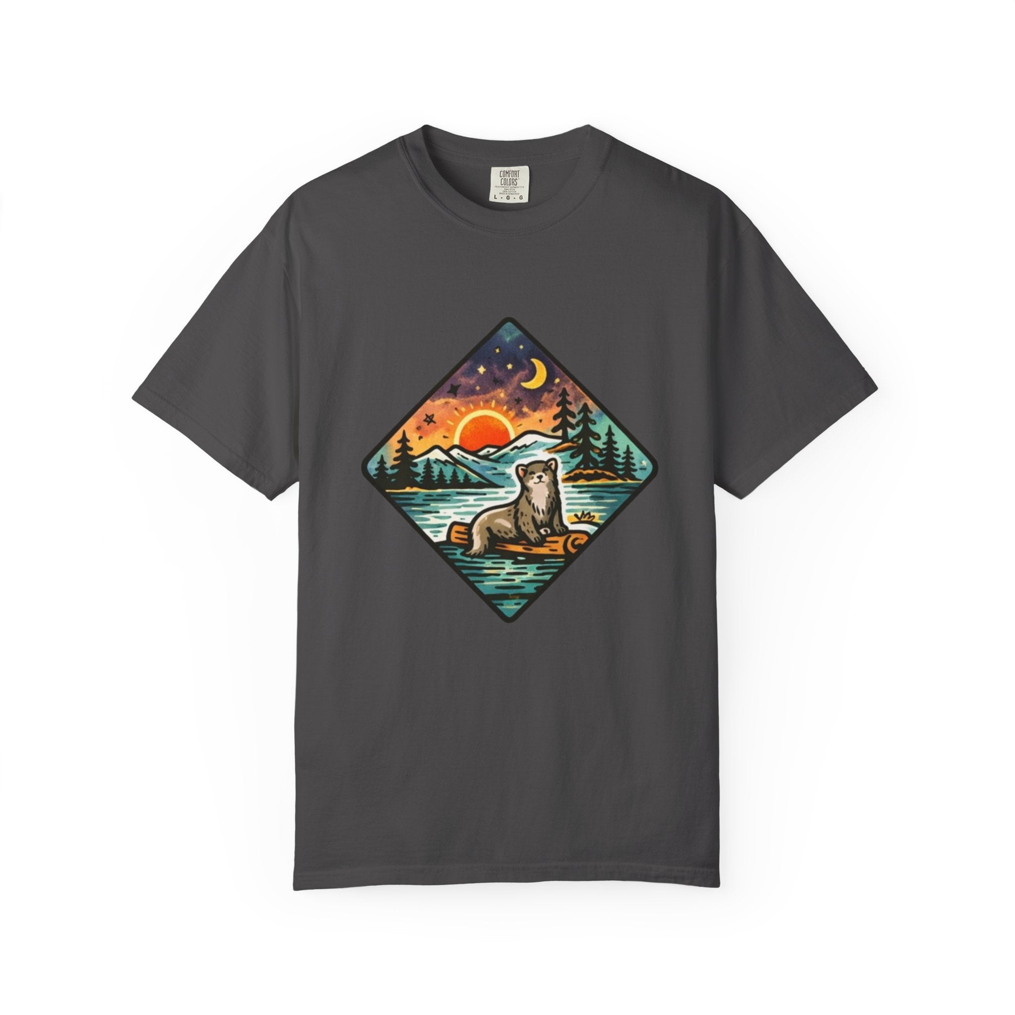 Retro Otter Lake Mountainscape T-Shirt