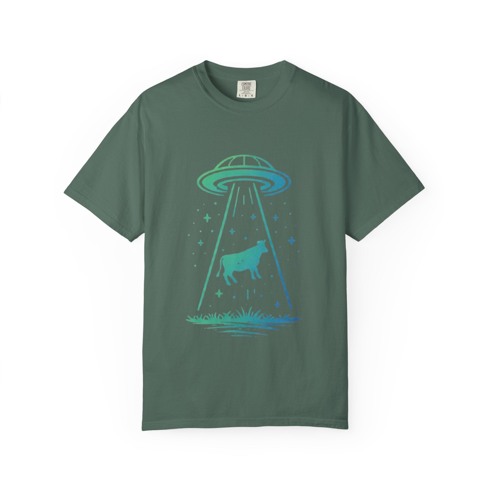 Cow Abduction UFO T-Shirt | Alien Cow Beam Graphic Tee