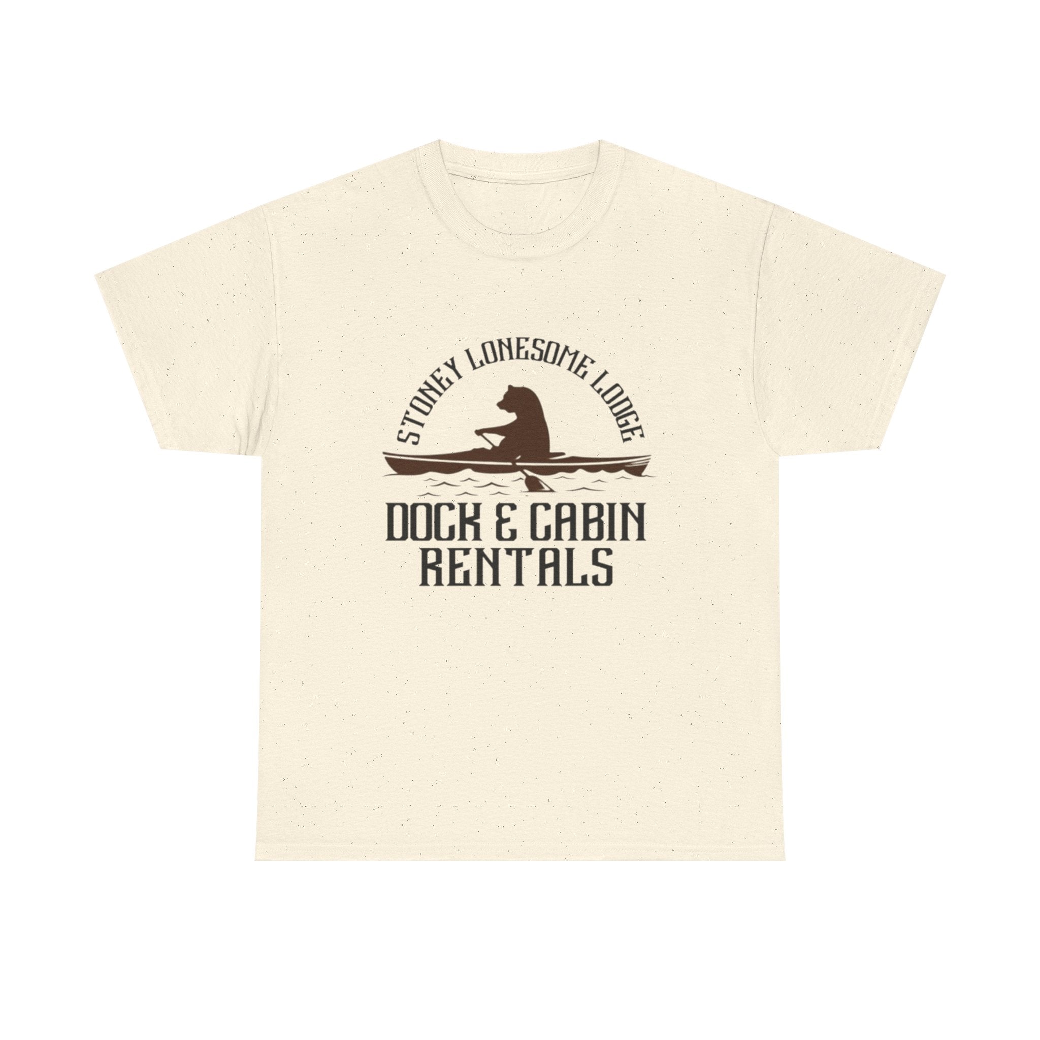 Dock & Cabin Rentals T-Shirt | Stoney Lonesome Lodge Fishing Logo Tee