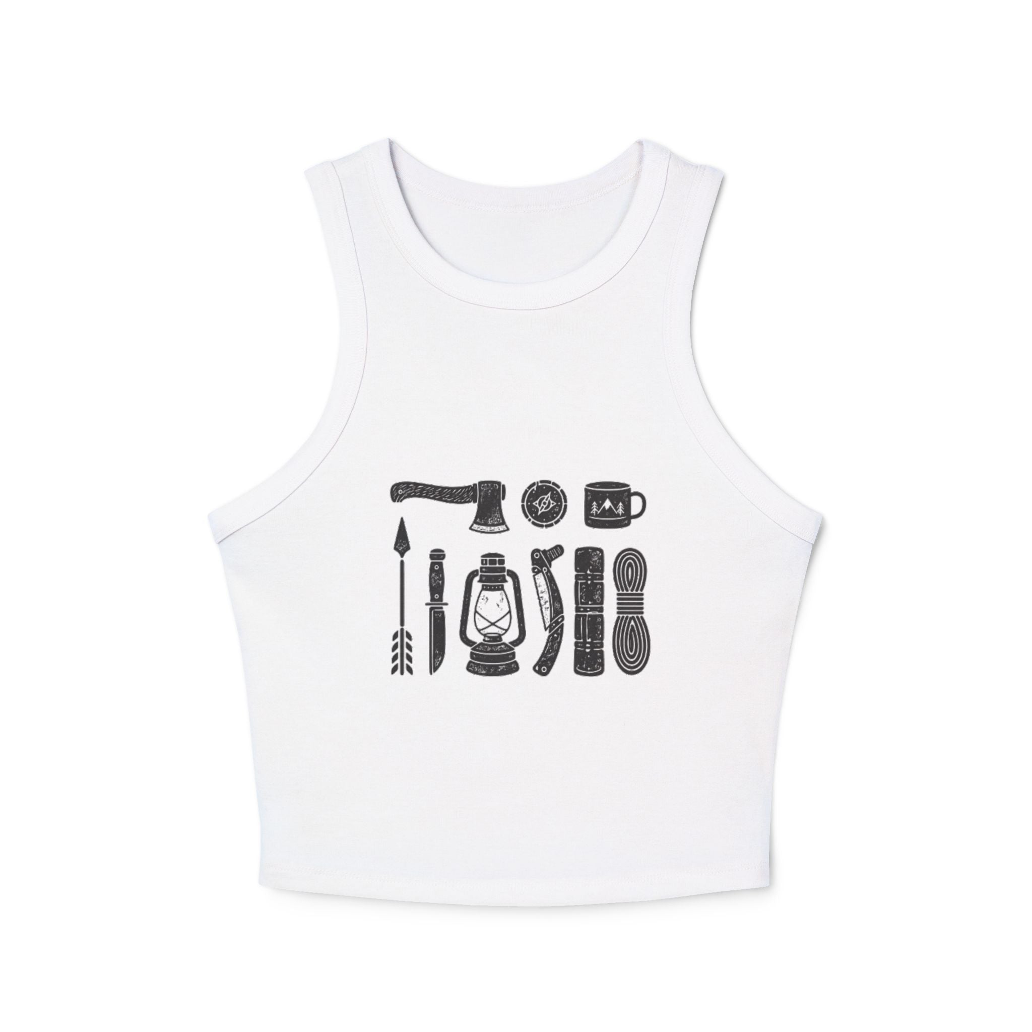 Camping Gear Graphic Tank Top | Womens Outdoor Adventure Racer