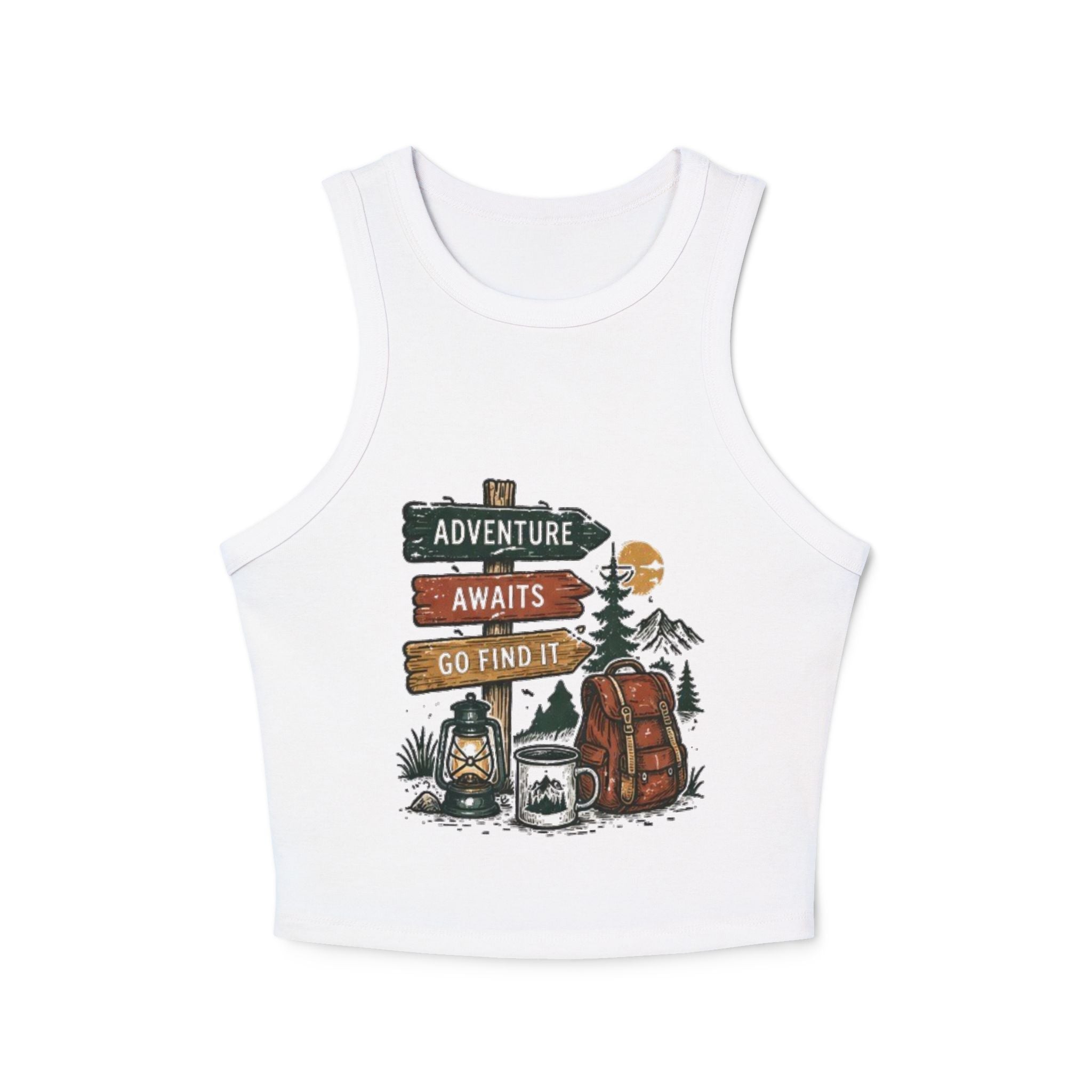 Adventure Awaits Racer Tank | Womens Outdoor Graphic Tank Top