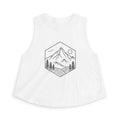 Women's Crop Top | Minimal Mountain Line Art Tank Top