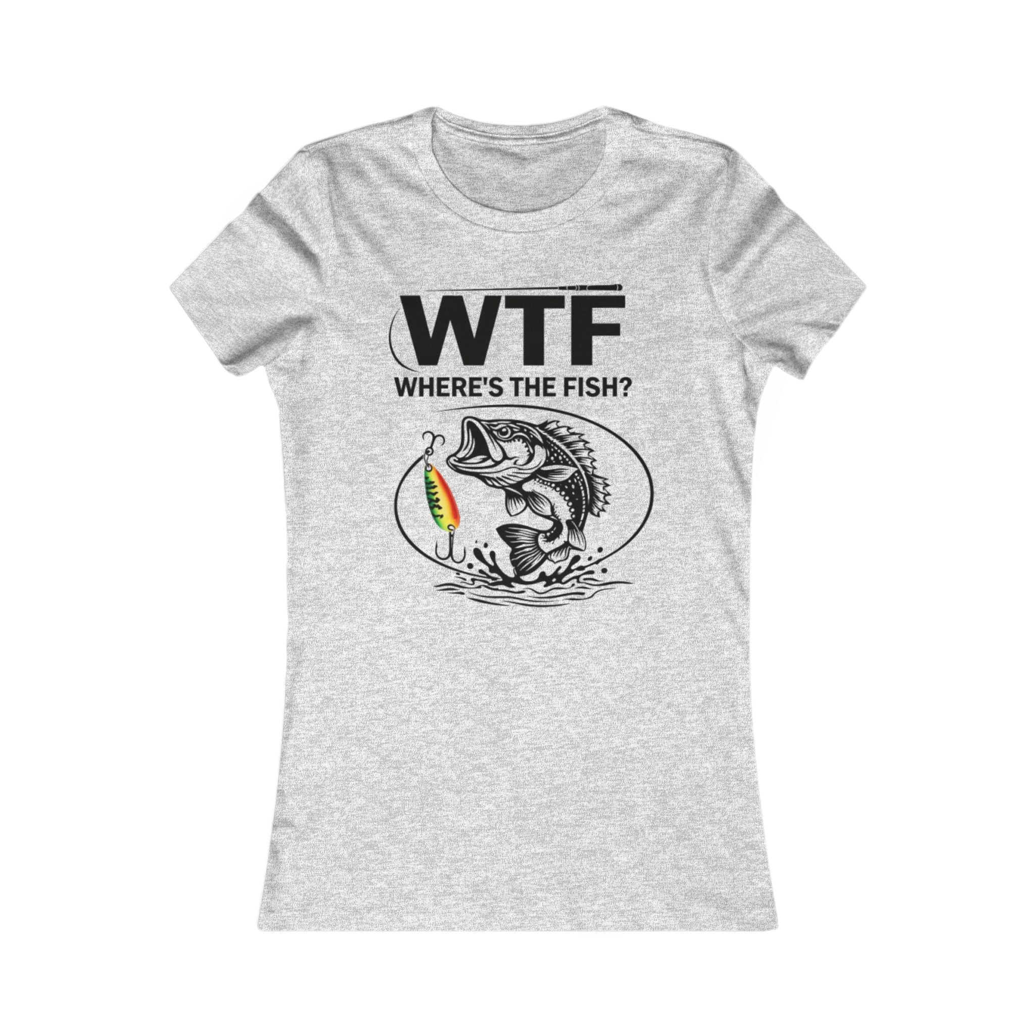 WTF Where's The Fish? Women's Fishing Graphic Tee | Funny Bass Angler Shirt