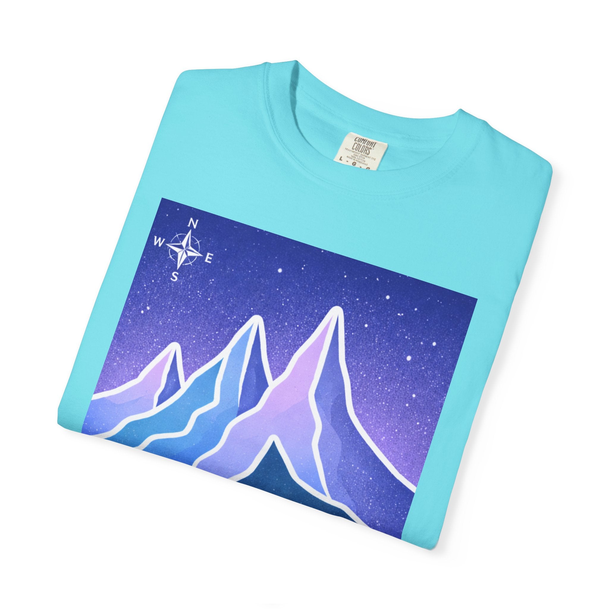 Mountain Night T-Shirt | Neon Retro Mountain Landscape Tee