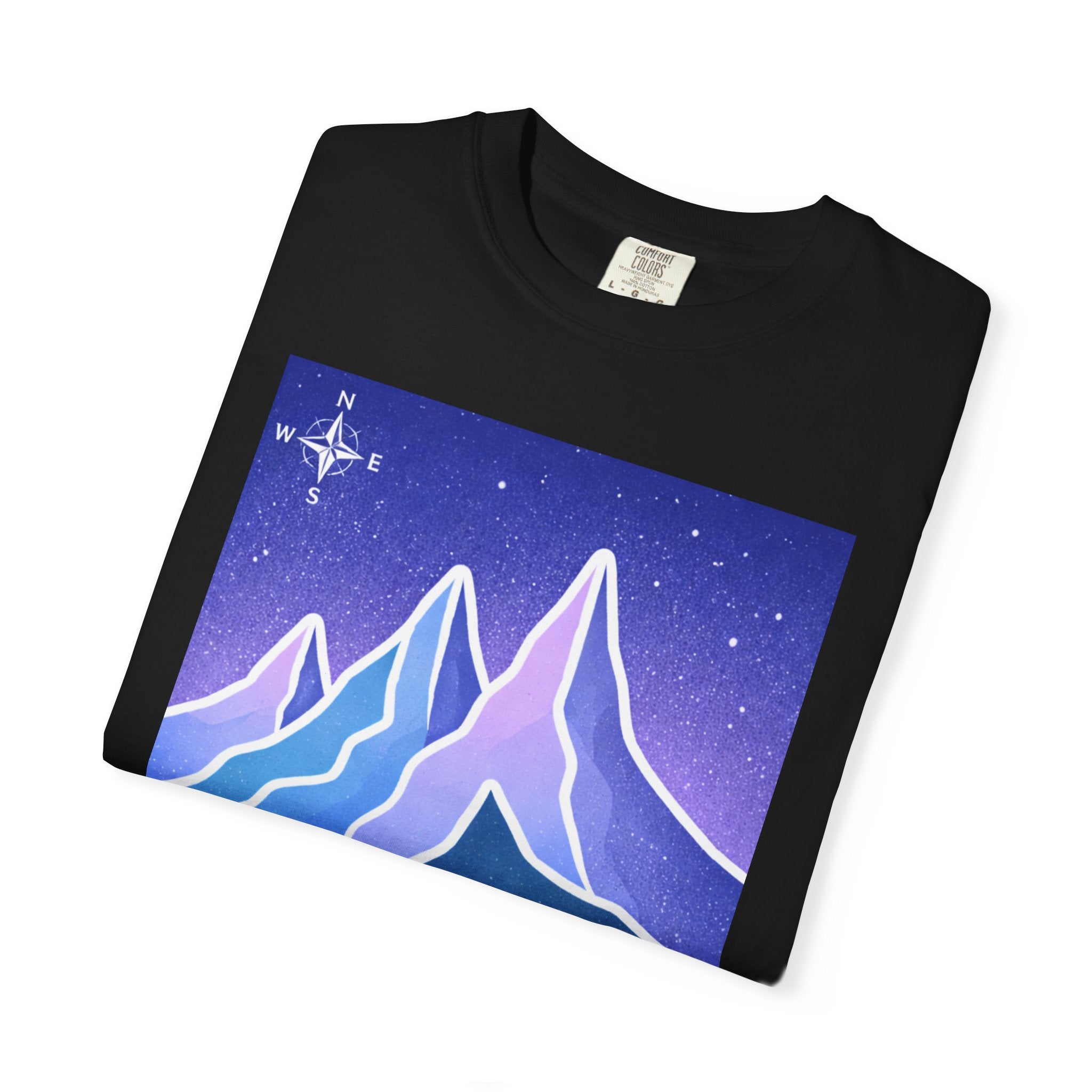 Mountain Night T-Shirt | Neon Retro Mountain Landscape Tee