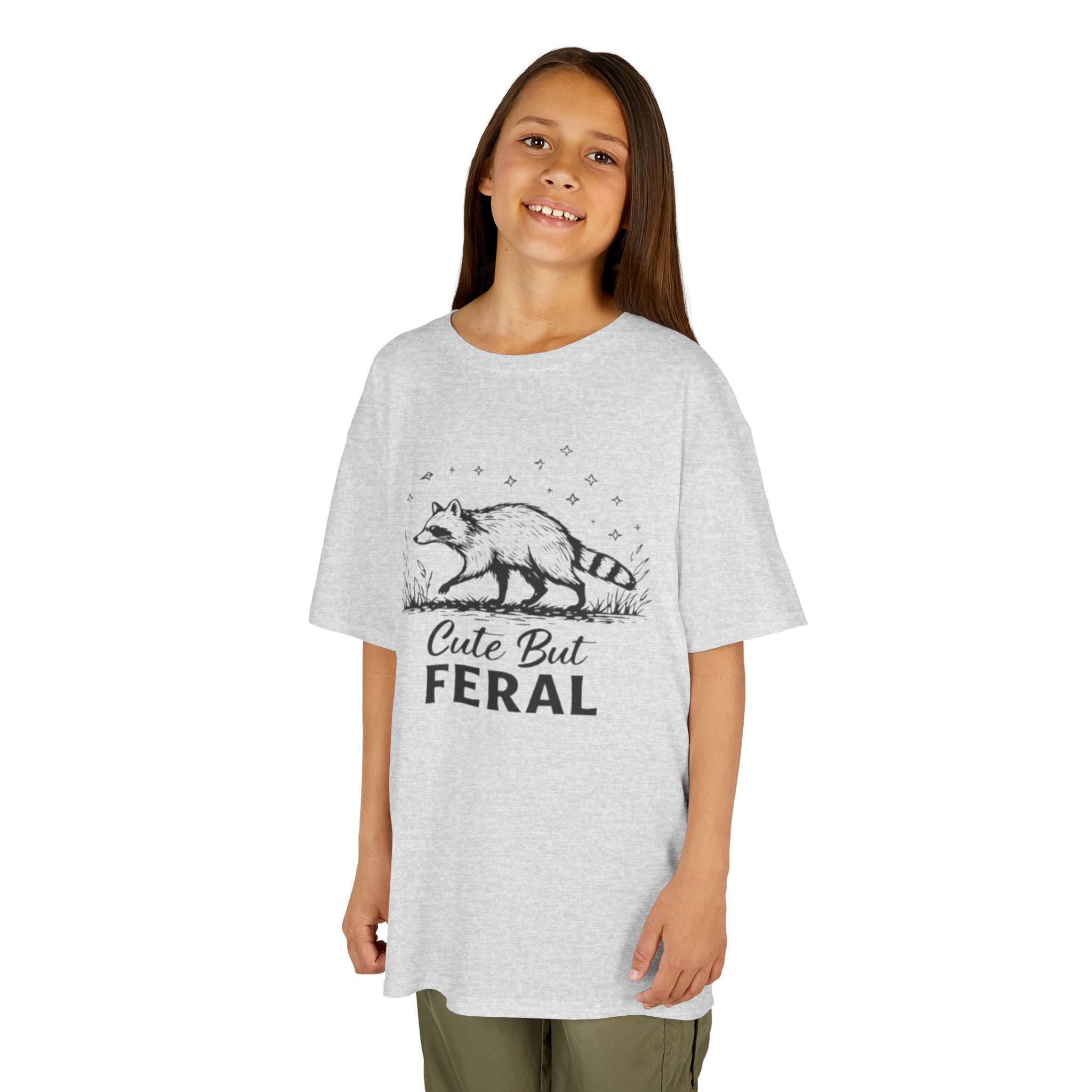 Kids Tee | Cute But Feral Raccoon Graphic