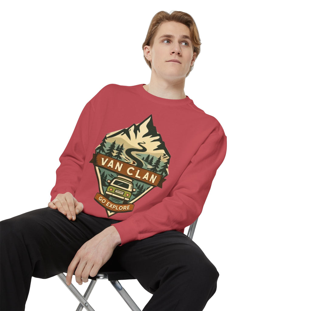 Van Clan Go Explore Sweatshirt | Vintage Mountain Van Adventure Crewneck