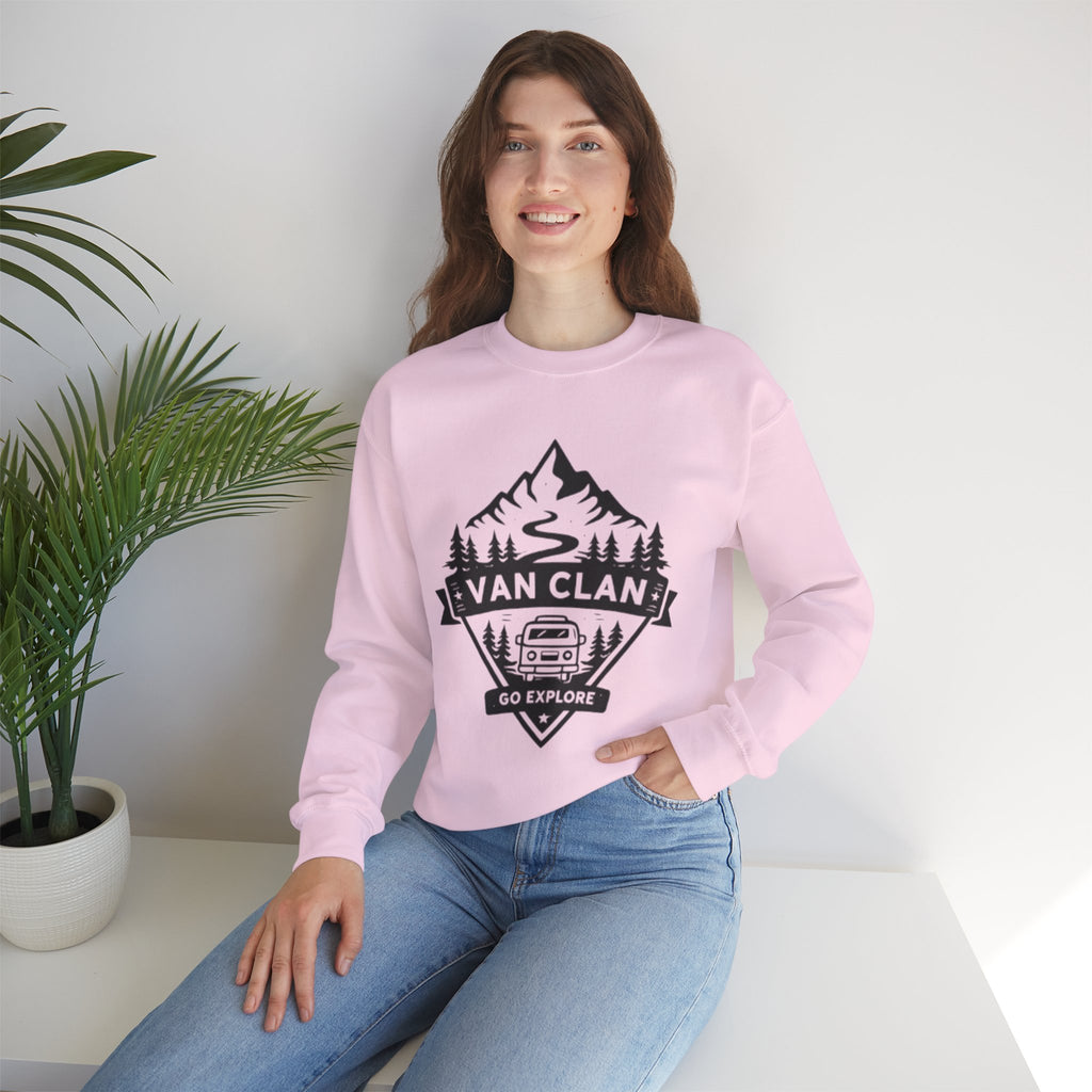 Van Clan "Go Explore" Crewneck Sweatshirt | Adventure Vanlife Graphic