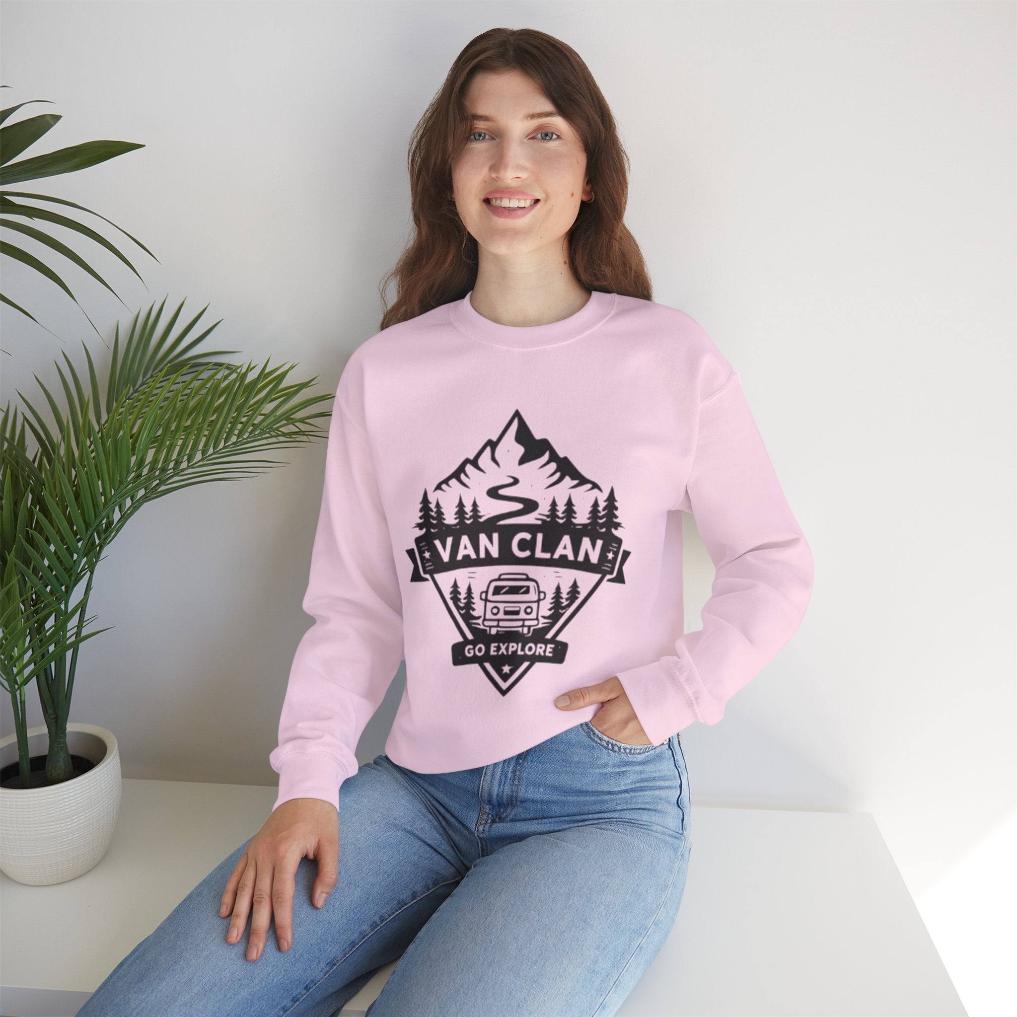 Van Clan "Go Explore" Crewneck Sweatshirt | Adventure Vanlife Graphic