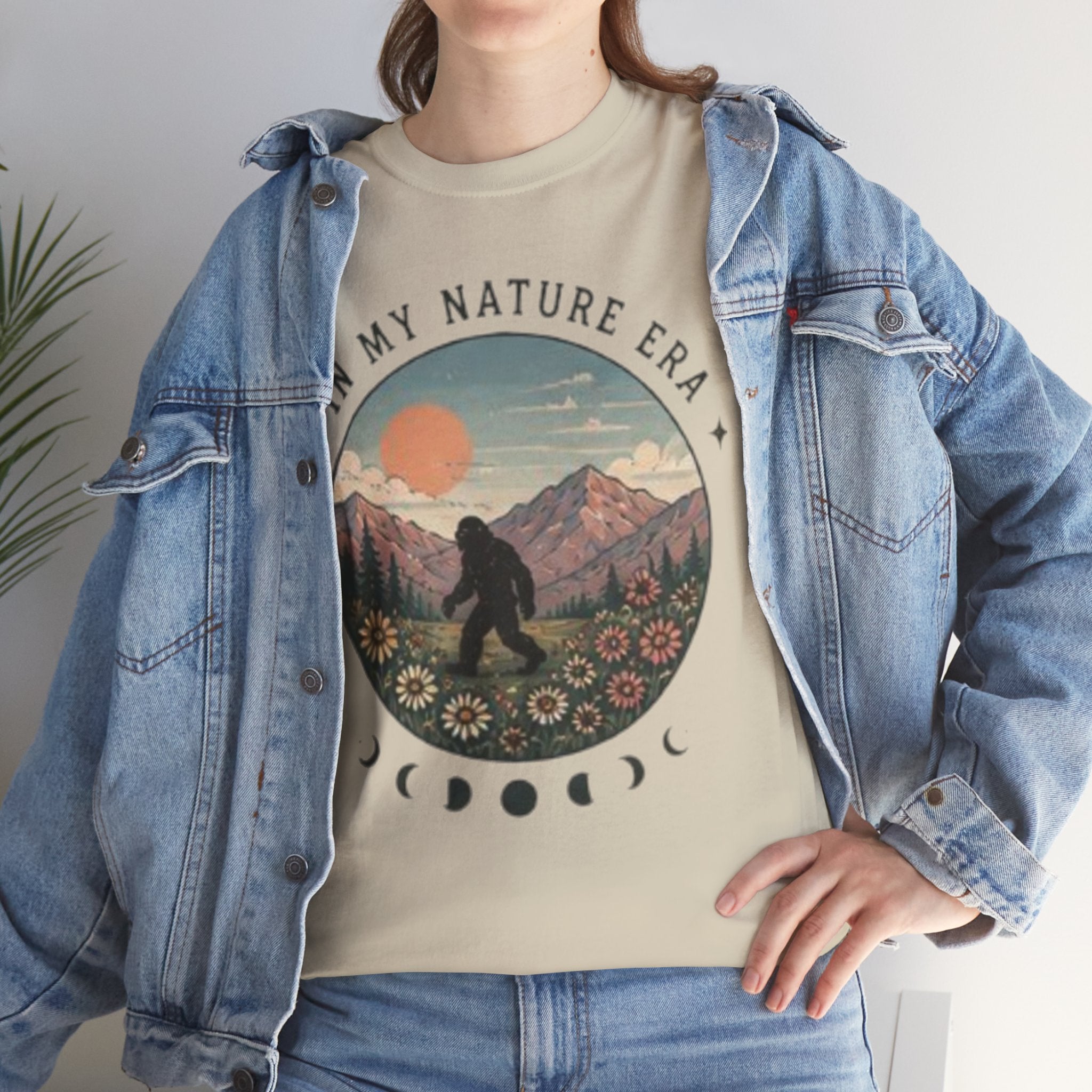 Sasquatch Nature Tee | "In My Nature Era" Mountain & Moon Phase Graphic