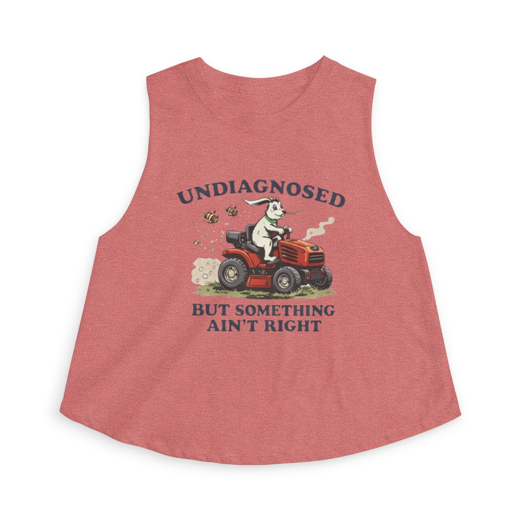 Undiagnosed But Something Ain't Right Bunny Tractor Crop Top | Bee Chase Graphic