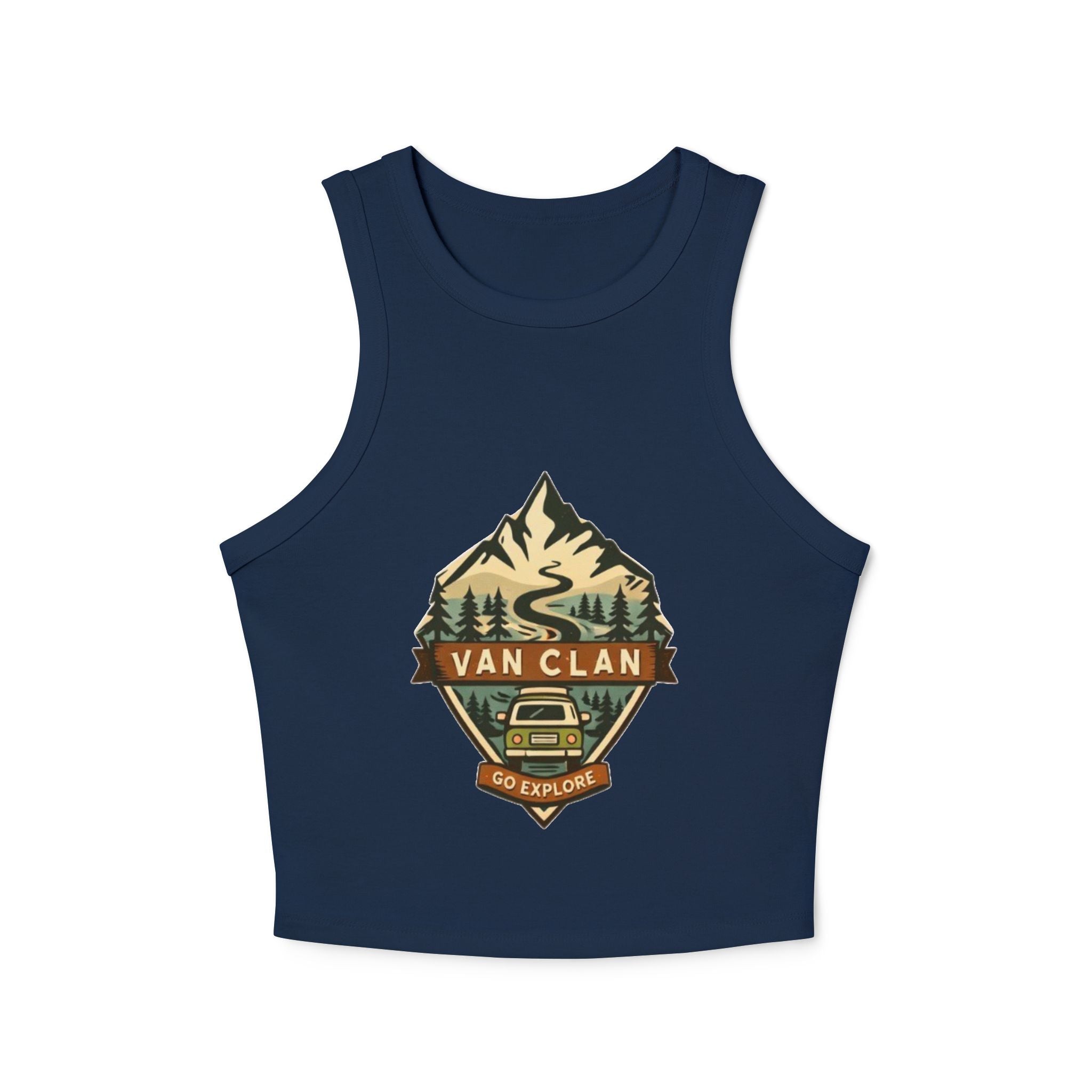 Van Clan Adventure Tank Top | Womens Ribbed Racerback Go Explore Camping Crop