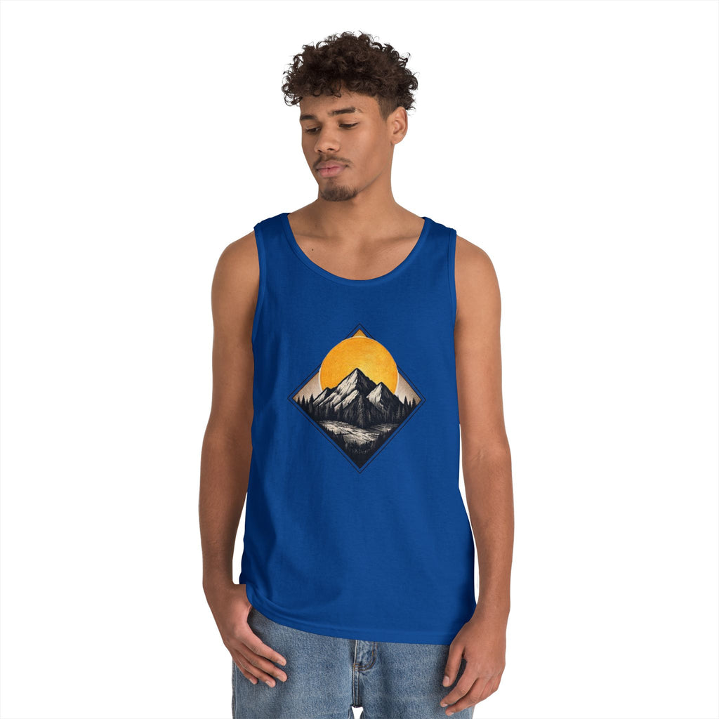 Mountain Explorer Tank Top | Retro Sunset Mountain Graphic