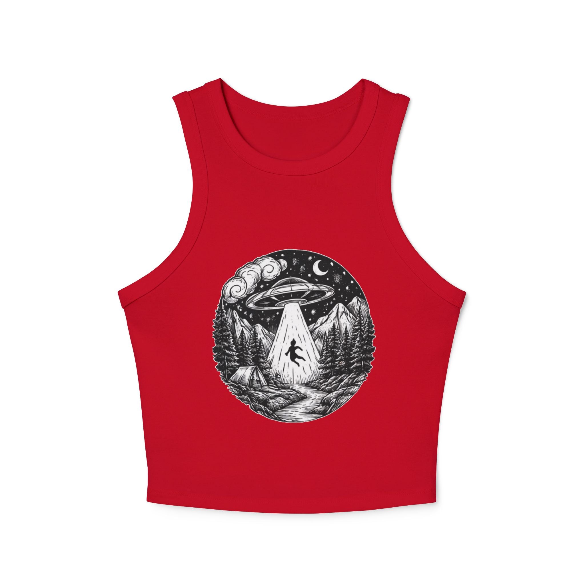 Alien Abduction UFO Racer Tank Top | Womens Micro Rib