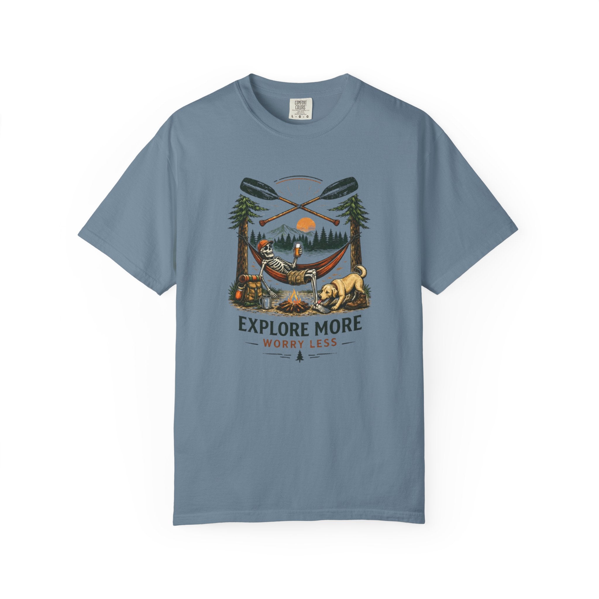 Explore More Worry Less T-Shirt | Outdoor Camping Adventure Graphic Tee