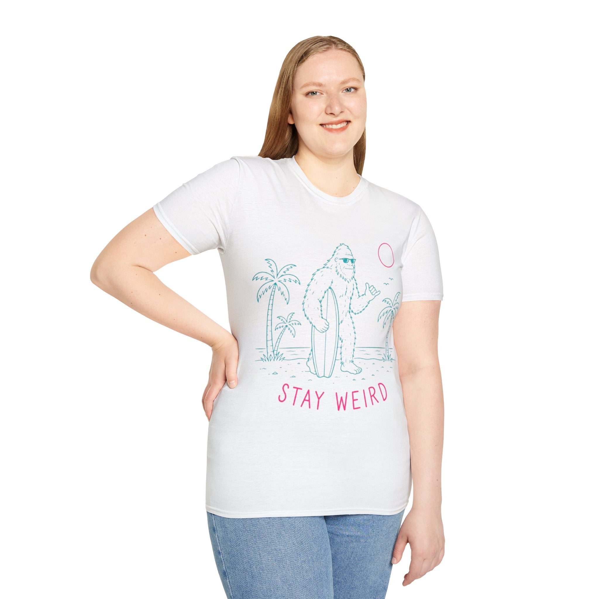Stay Weird Bigfoot Surf T-Shirt