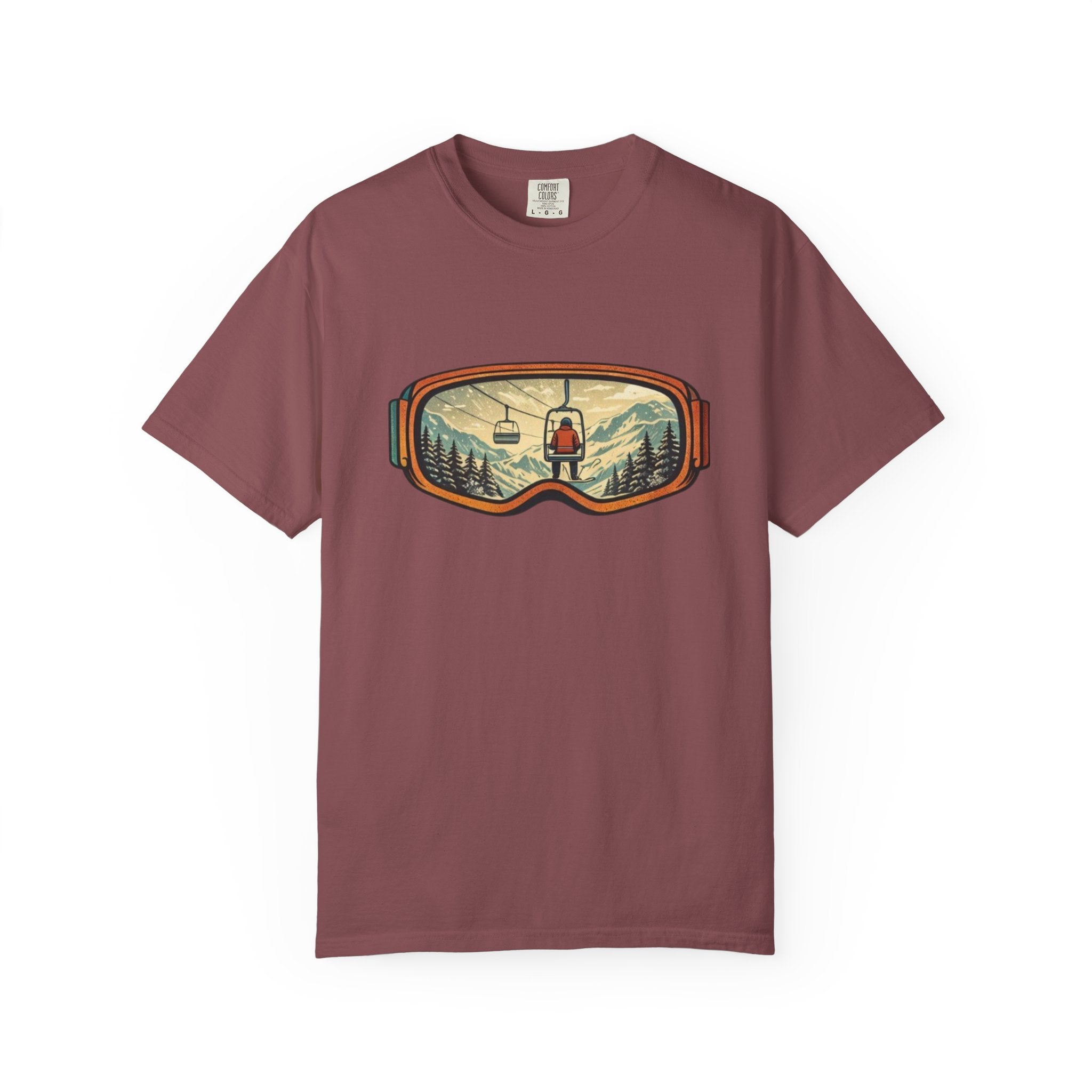 Retro Ski Lift Mountain T-Shirt | Snowboard Goggles Scene