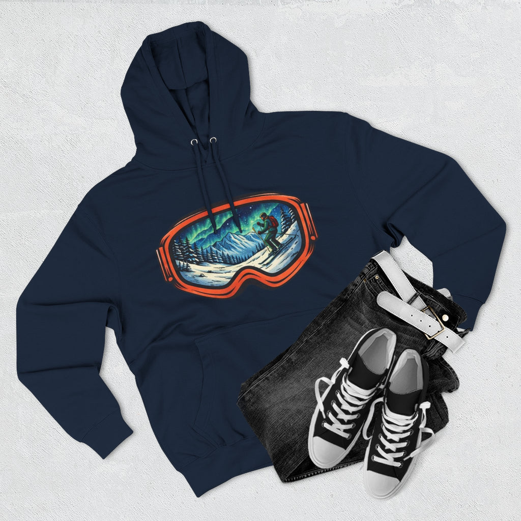 Ski Snowboard Goggles Graphic Hoodie — Mountain Rider Winter Pullover