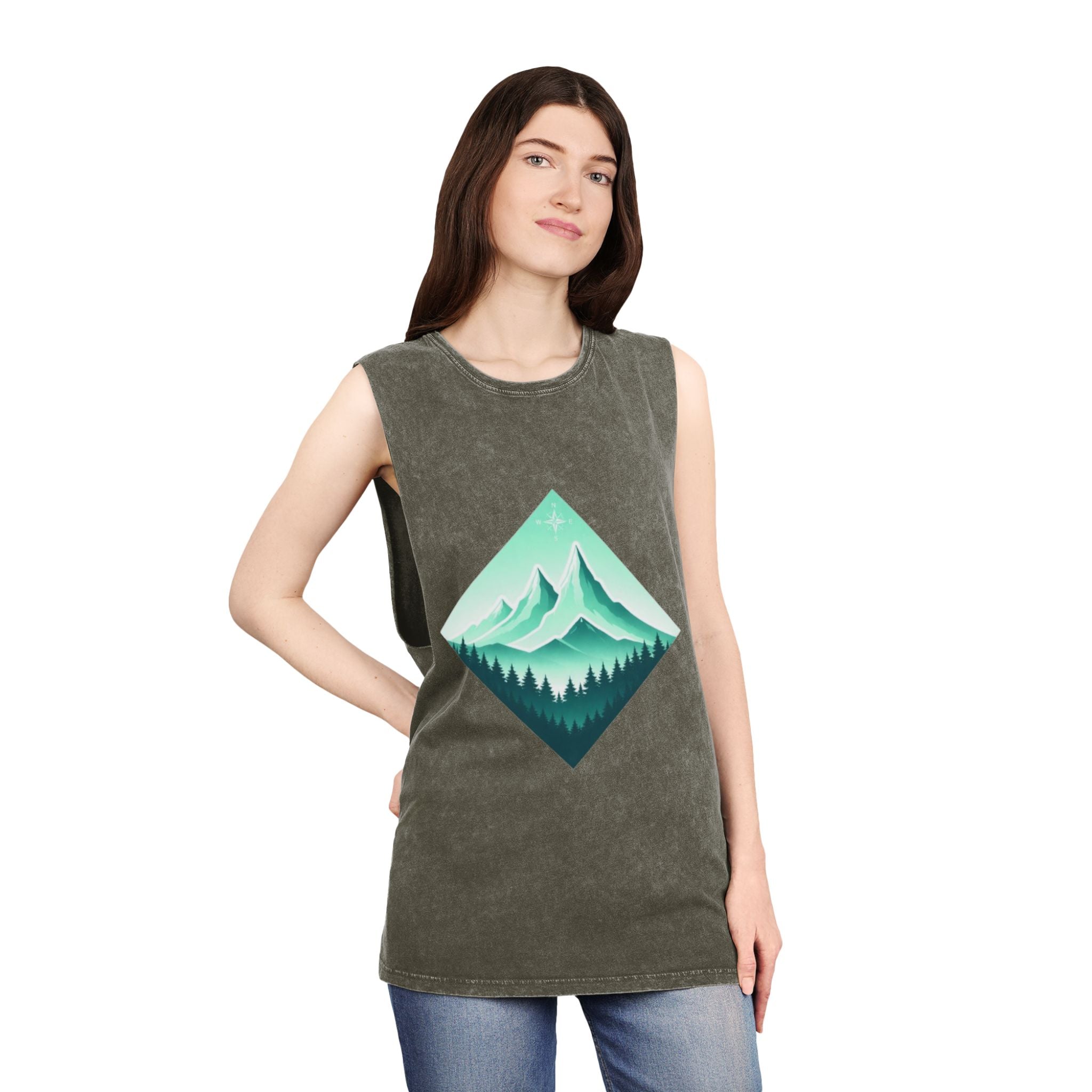 Mountain Forest Tank Top | Vintage Stonewash Graphic