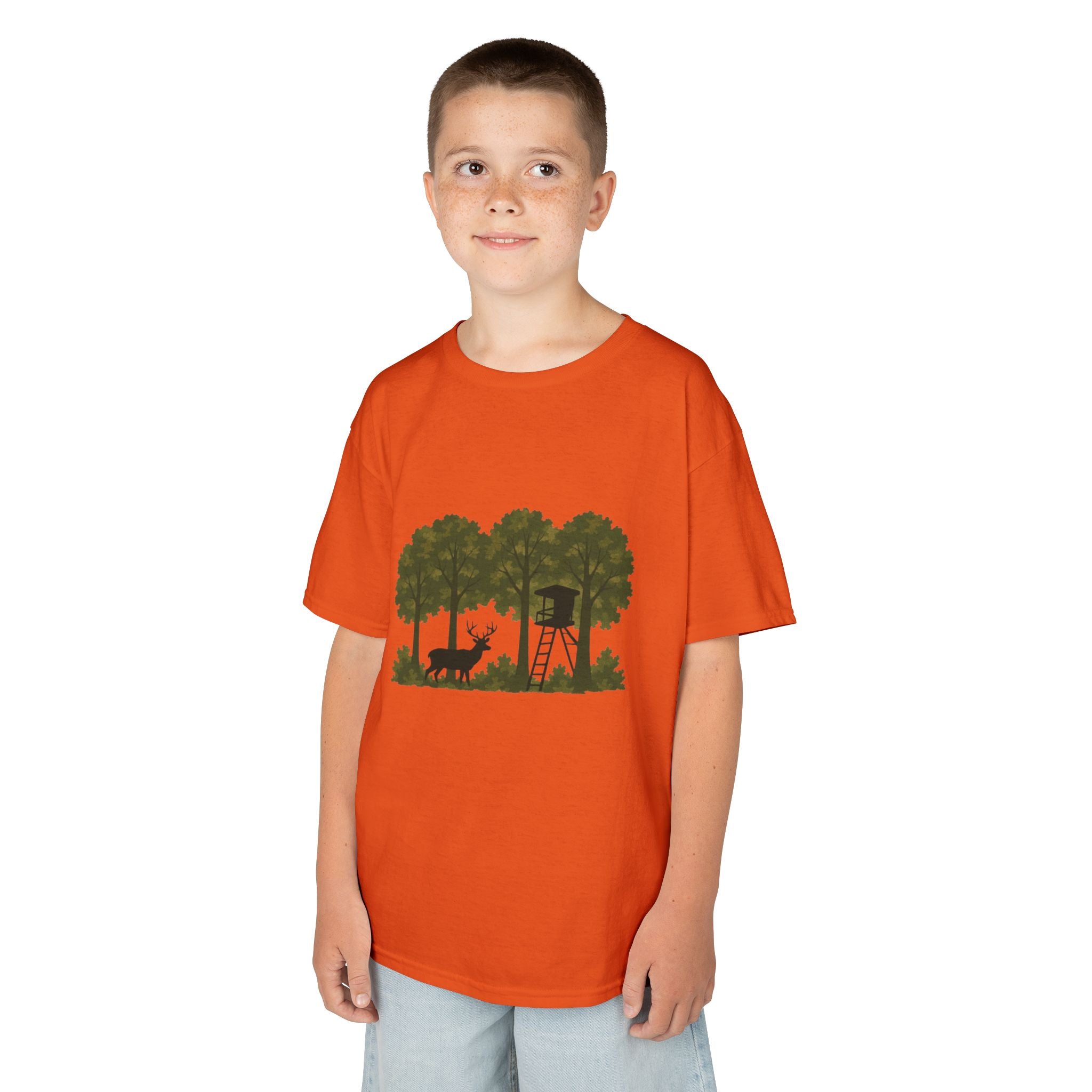 Kids Tee | Forest Deer & Hunting Stand Silhouette Shirt